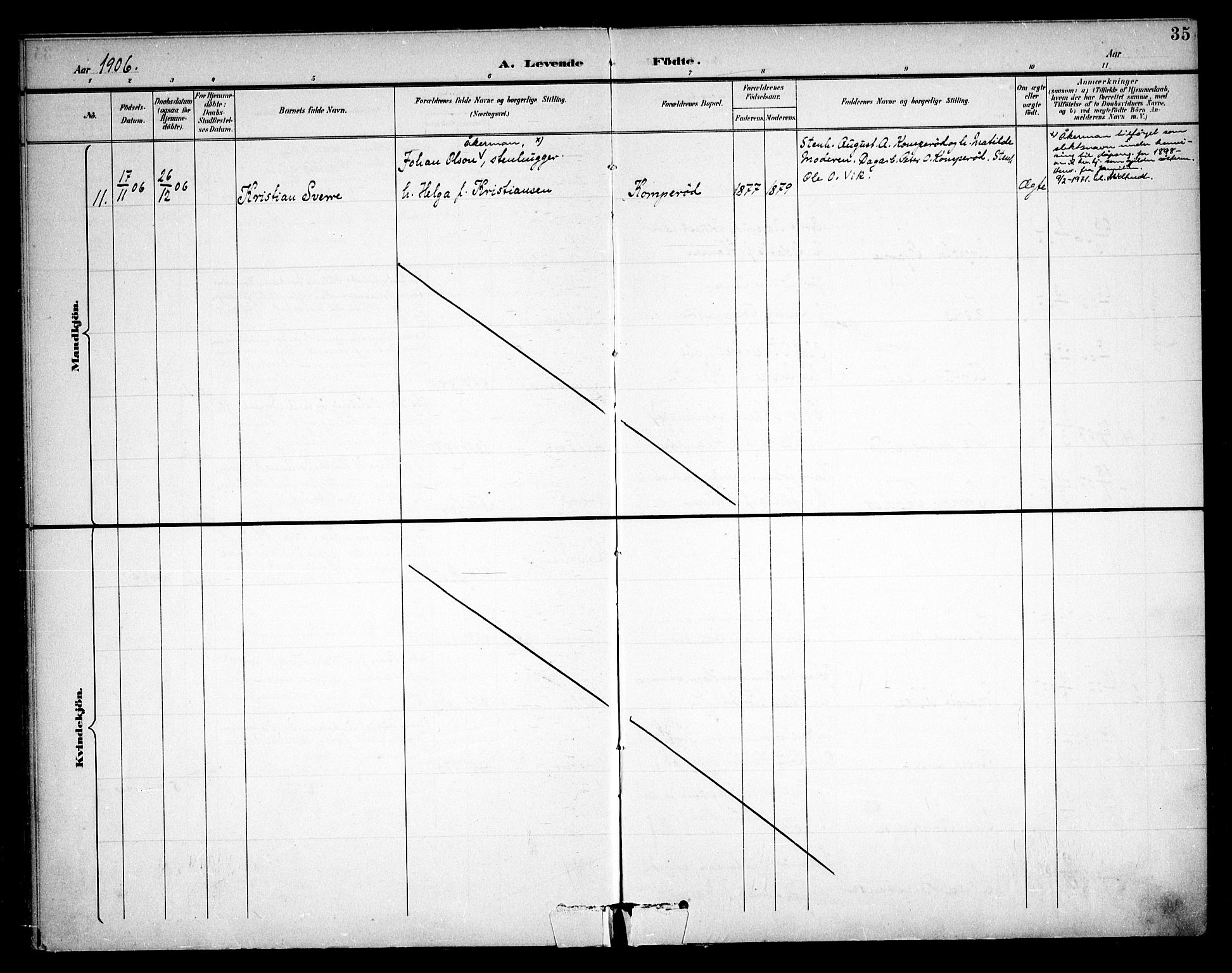 Skjeberg prestekontor Kirkebøker, AV/SAO-A-10923/F/Fb/L0002: Parish register (official) no. II 2, 1895-1910, p. 35