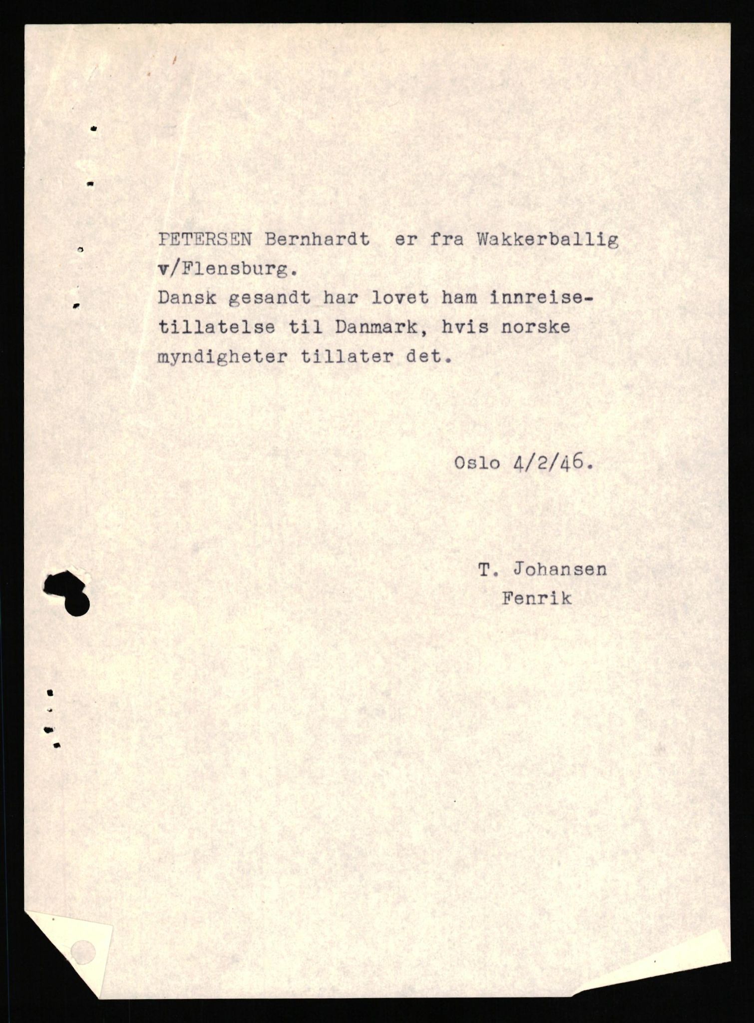 Forsvaret, Forsvarets overkommando II, AV/RA-RAFA-3915/D/Db/L0025: CI Questionaires. Tyske okkupasjonsstyrker i Norge. Tyskere., 1945-1946, p. 533