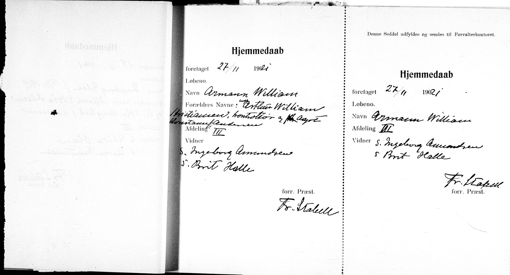 Ullevål sykehus prestekontor Kirkebøker, AV/SAO-A-10542a/K/Ka/L0004: Baptism register no. 4, 1906-1926