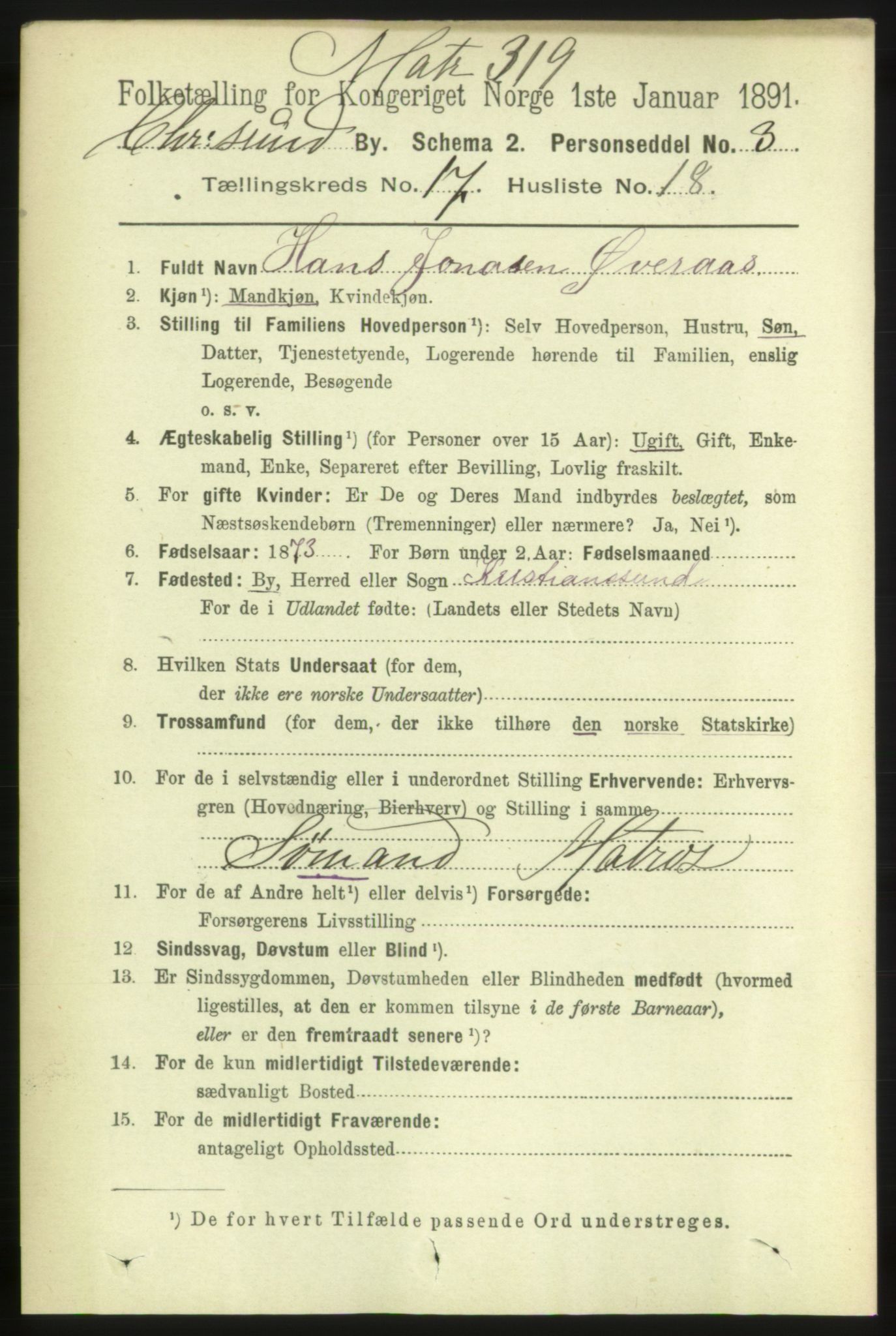 RA, 1891 census for 1503 Kristiansund, 1891, p. 11782