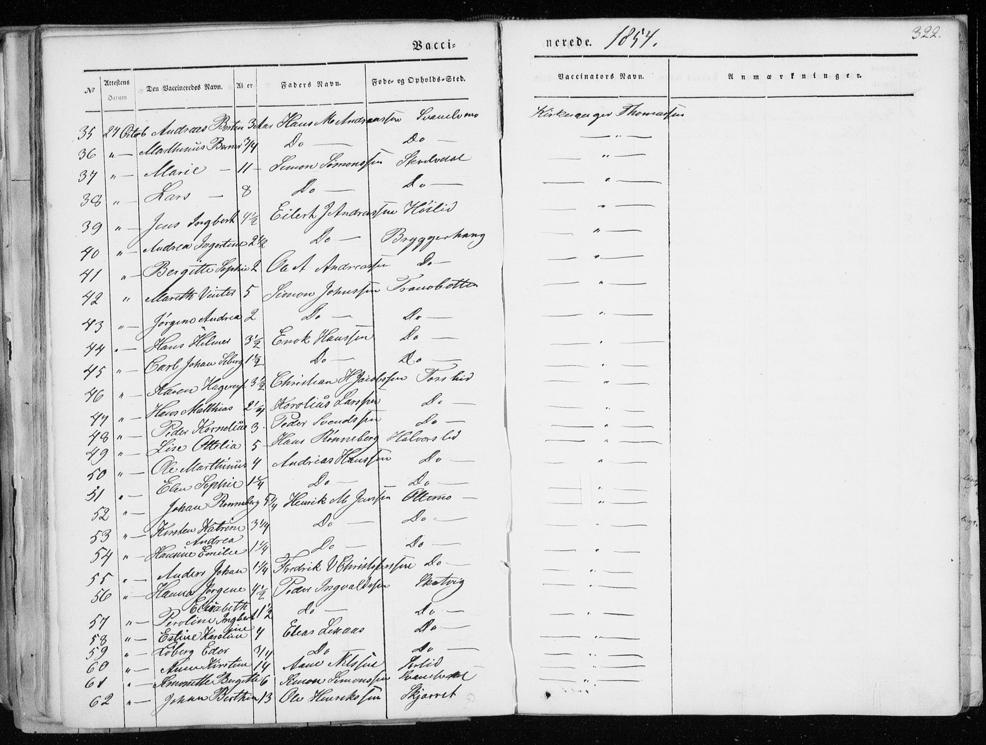 Tranøy sokneprestkontor, AV/SATØ-S-1313/I/Ia/Iaa/L0006kirke: Parish register (official) no. 6, 1844-1855, p. 322