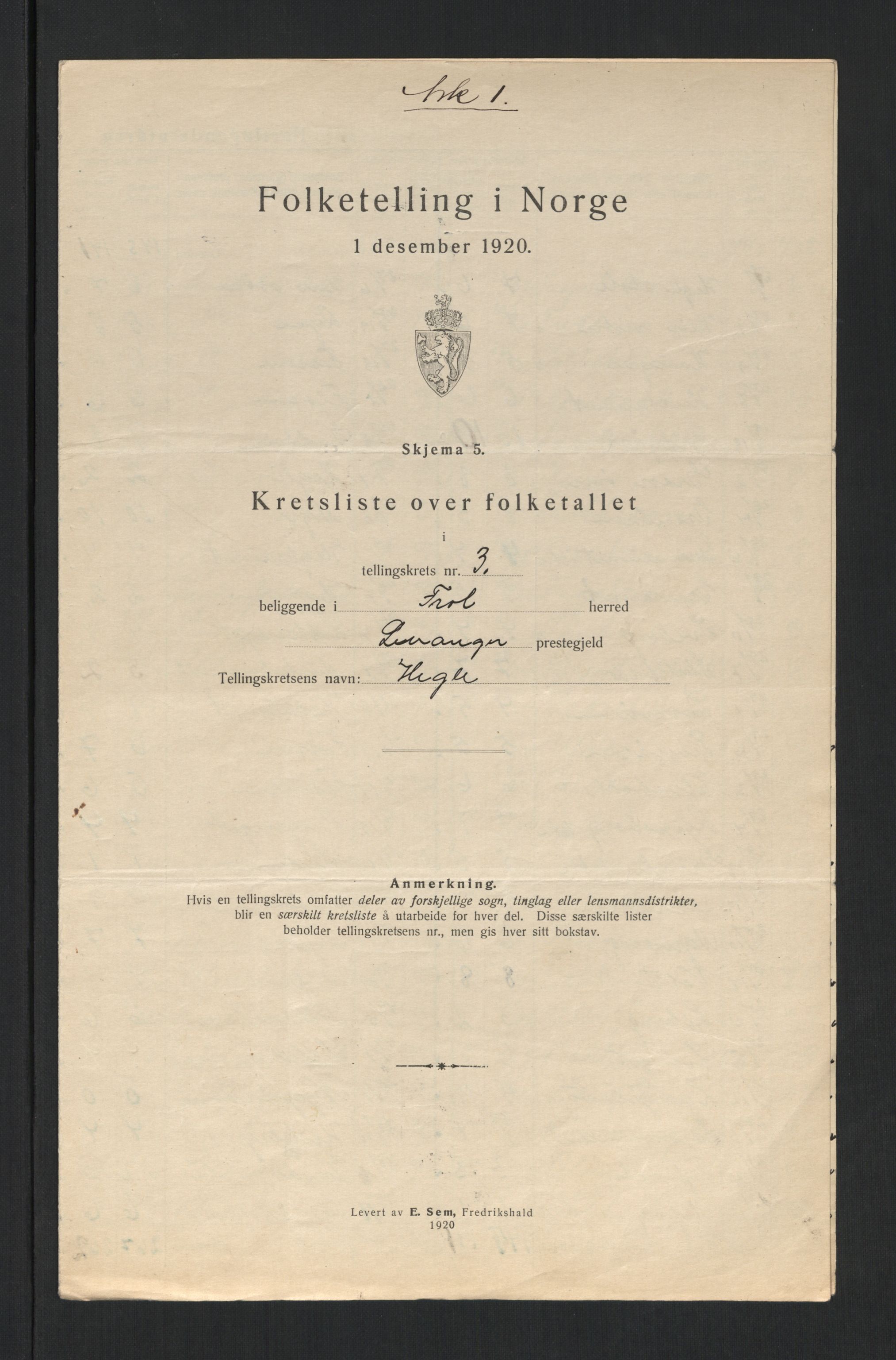 SAT, 1920 census for Frol, 1920, p. 18