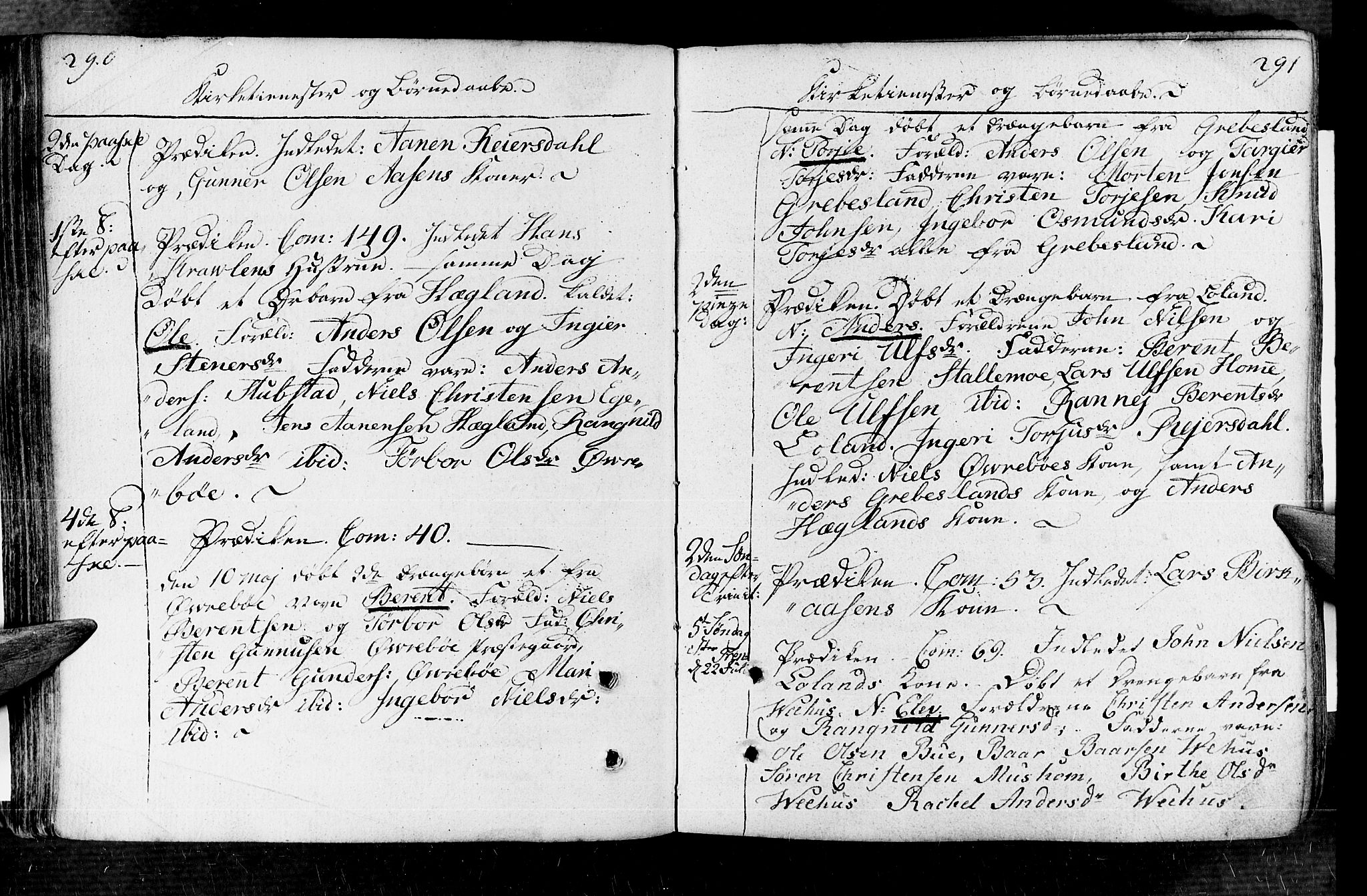 Vennesla sokneprestkontor, AV/SAK-1111-0045/Fa/Fac/L0002: Parish register (official) no. A 2, 1785-1834, p. 290-291