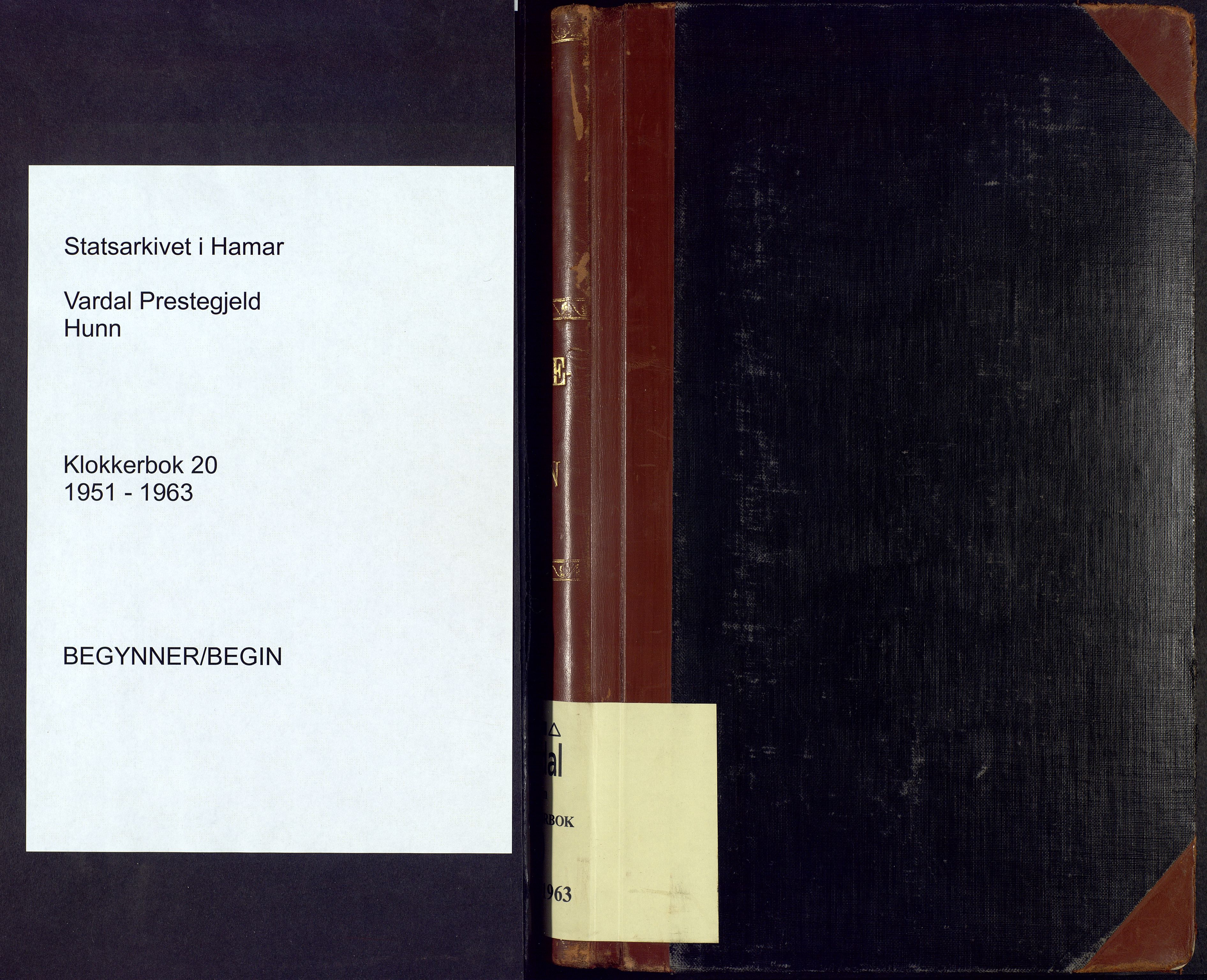 Vardal prestekontor, SAH/PREST-100/H/Ha/Hab/L0020: Parish register (copy) no. 20, 1951-1963