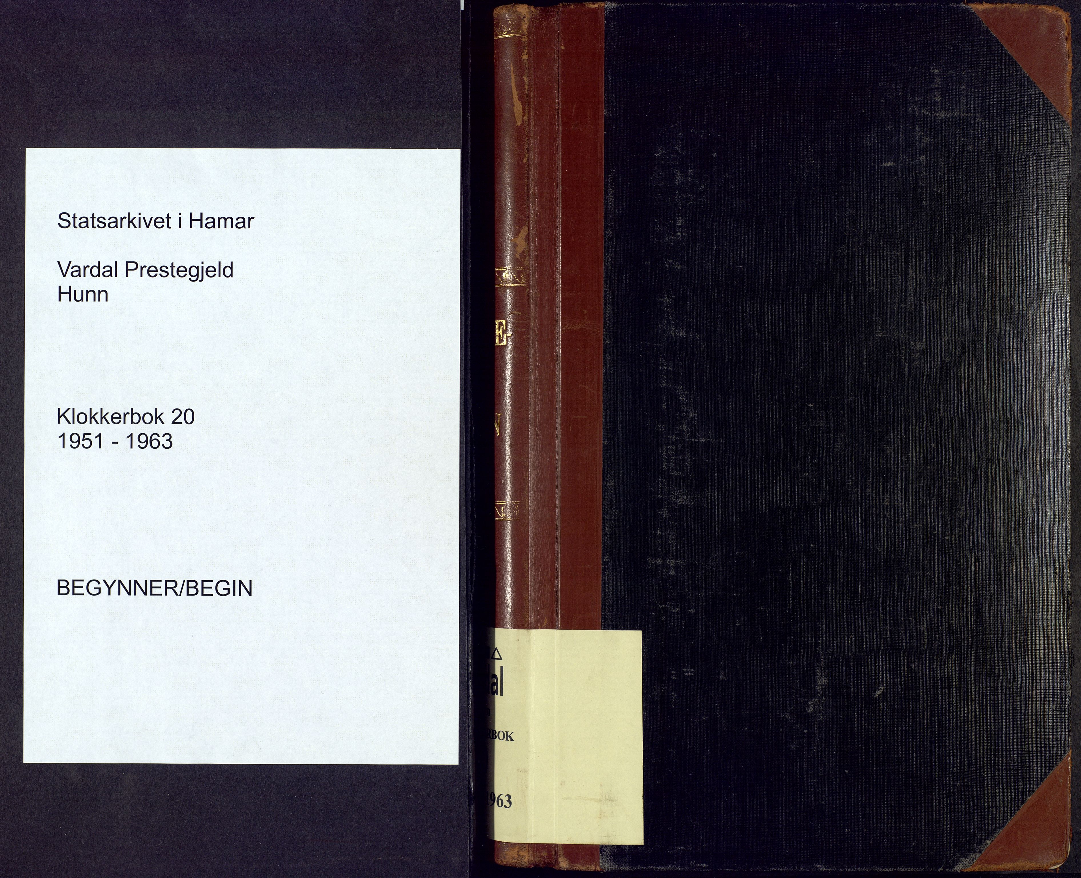 Vardal prestekontor, AV/SAH-PREST-100/H/Ha/Hab/L0020: Parish register (copy) no. 20, 1951-1963
