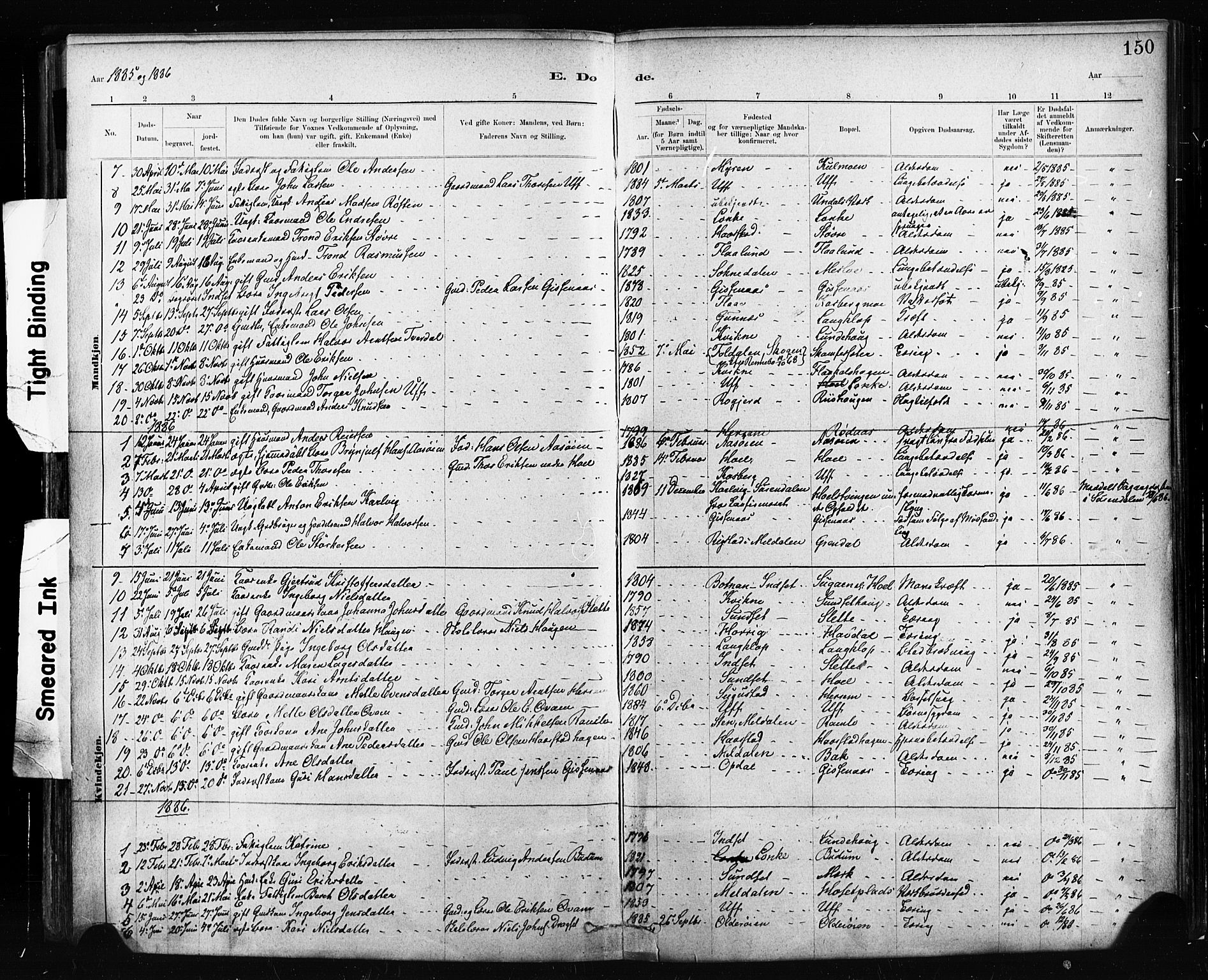 Ministerialprotokoller, klokkerbøker og fødselsregistre - Sør-Trøndelag, SAT/A-1456/674/L0871: Parish register (official) no. 674A03, 1880-1896, p. 150