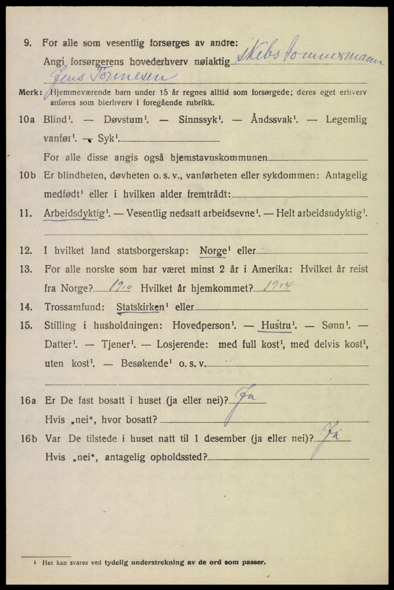 SAK, 1920 census for Søgne, 1920, p. 2810