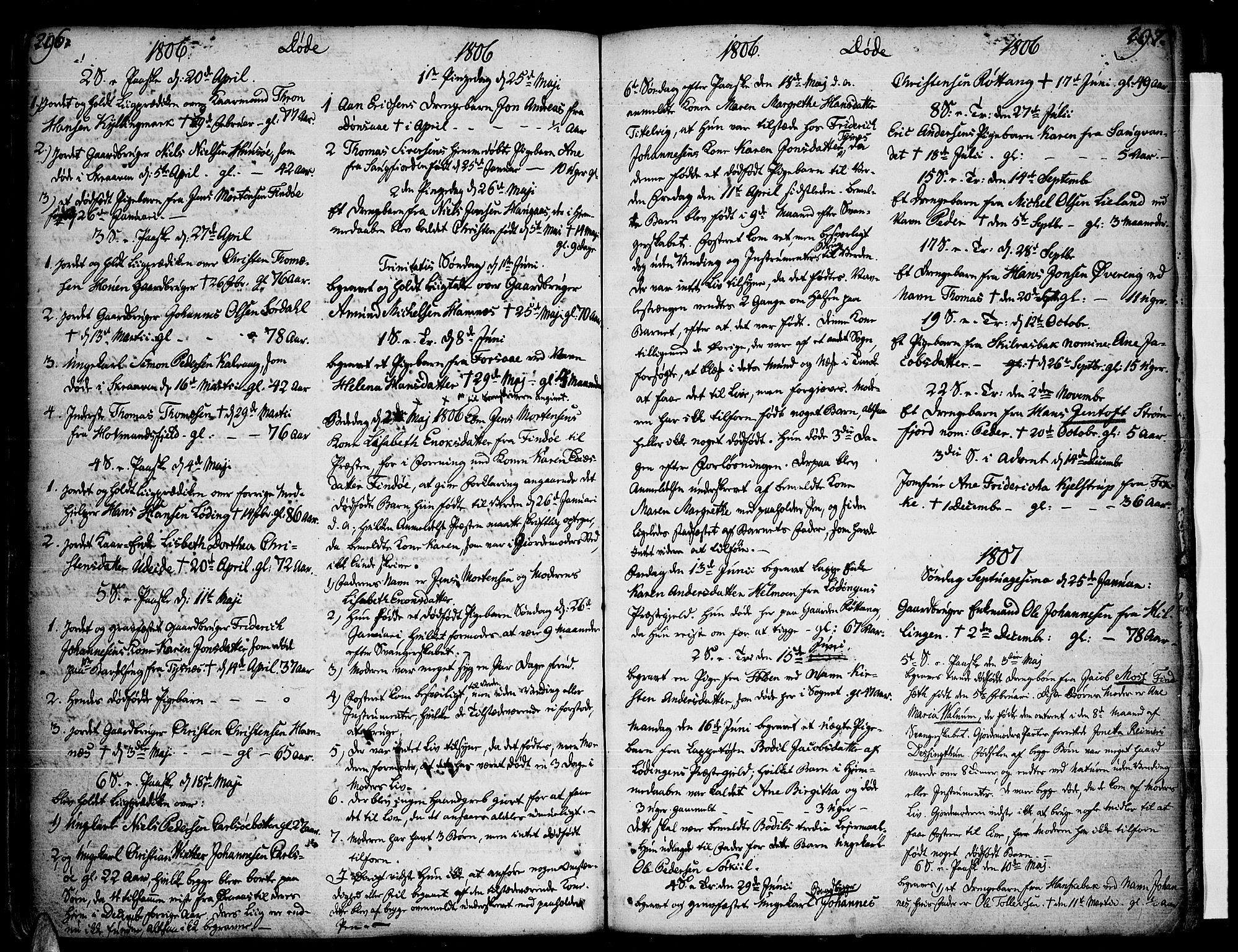 Ministerialprotokoller, klokkerbøker og fødselsregistre - Nordland, SAT/A-1459/859/L0841: Parish register (official) no. 859A01, 1766-1821, p. 296-297