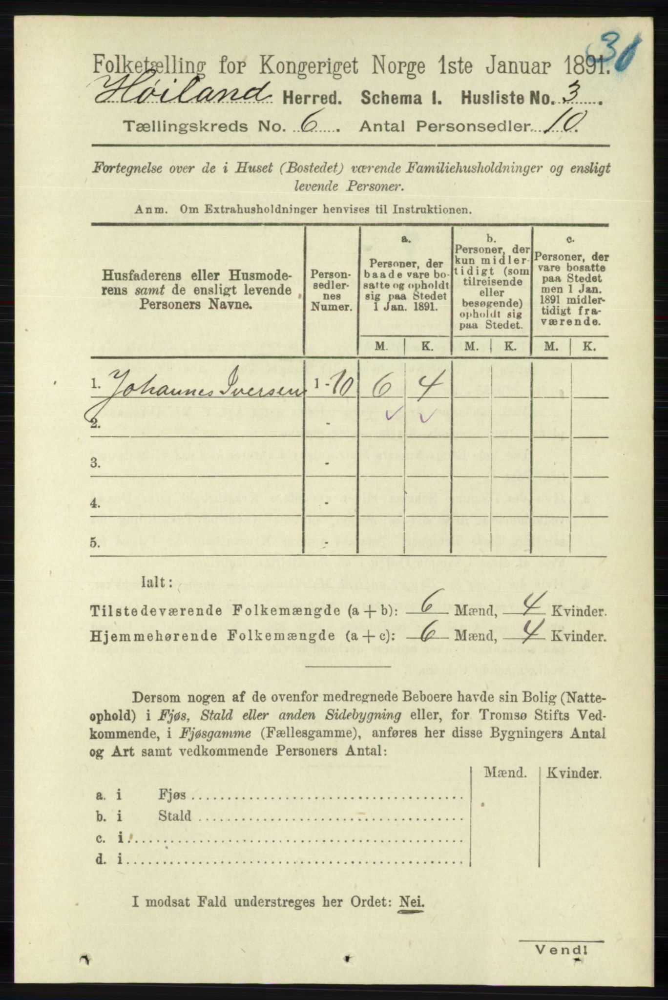 RA, 1891 census for 1123 Høyland, 1891, p. 1921