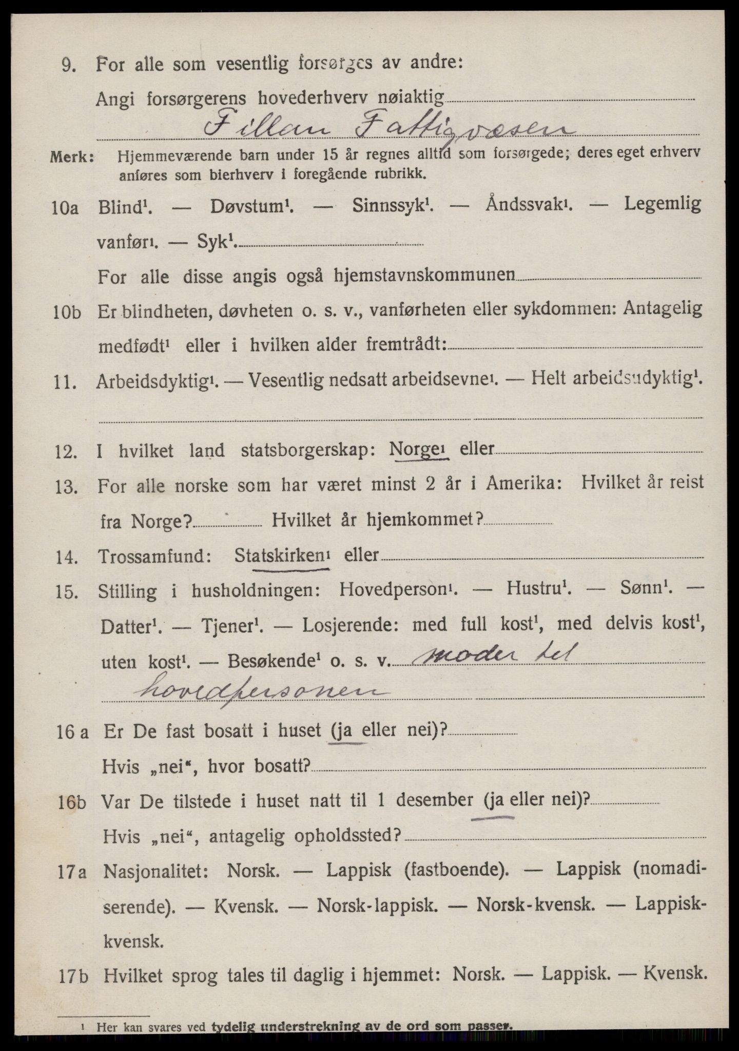 SAT, 1920 census for Fillan, 1920, p. 1999