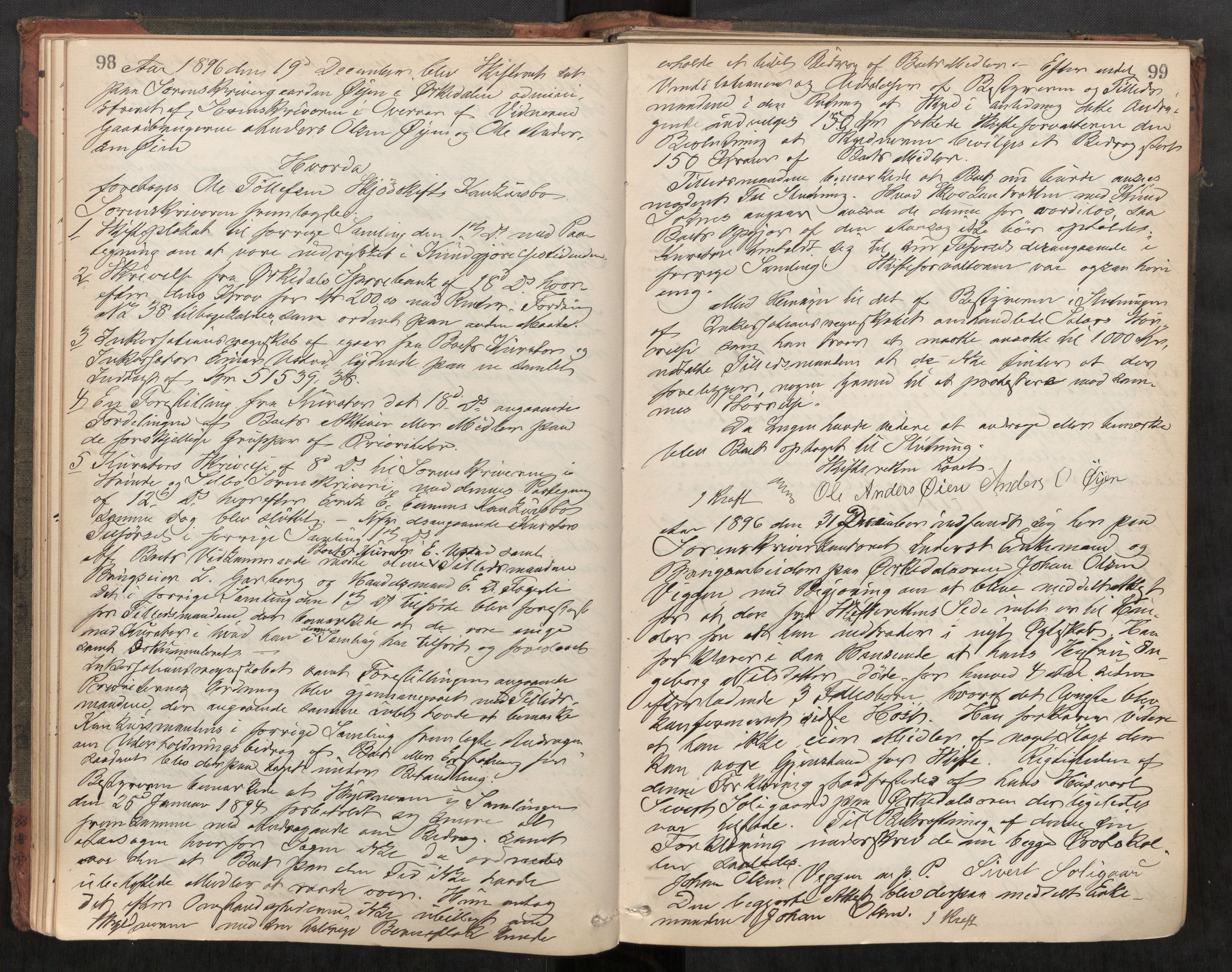 Orkdal sorenskriveri, AV/SAT-A-4169/1/3/3B/L0010: Skiftebehandlingsprotokoll, 1896-1910, p. 98-99