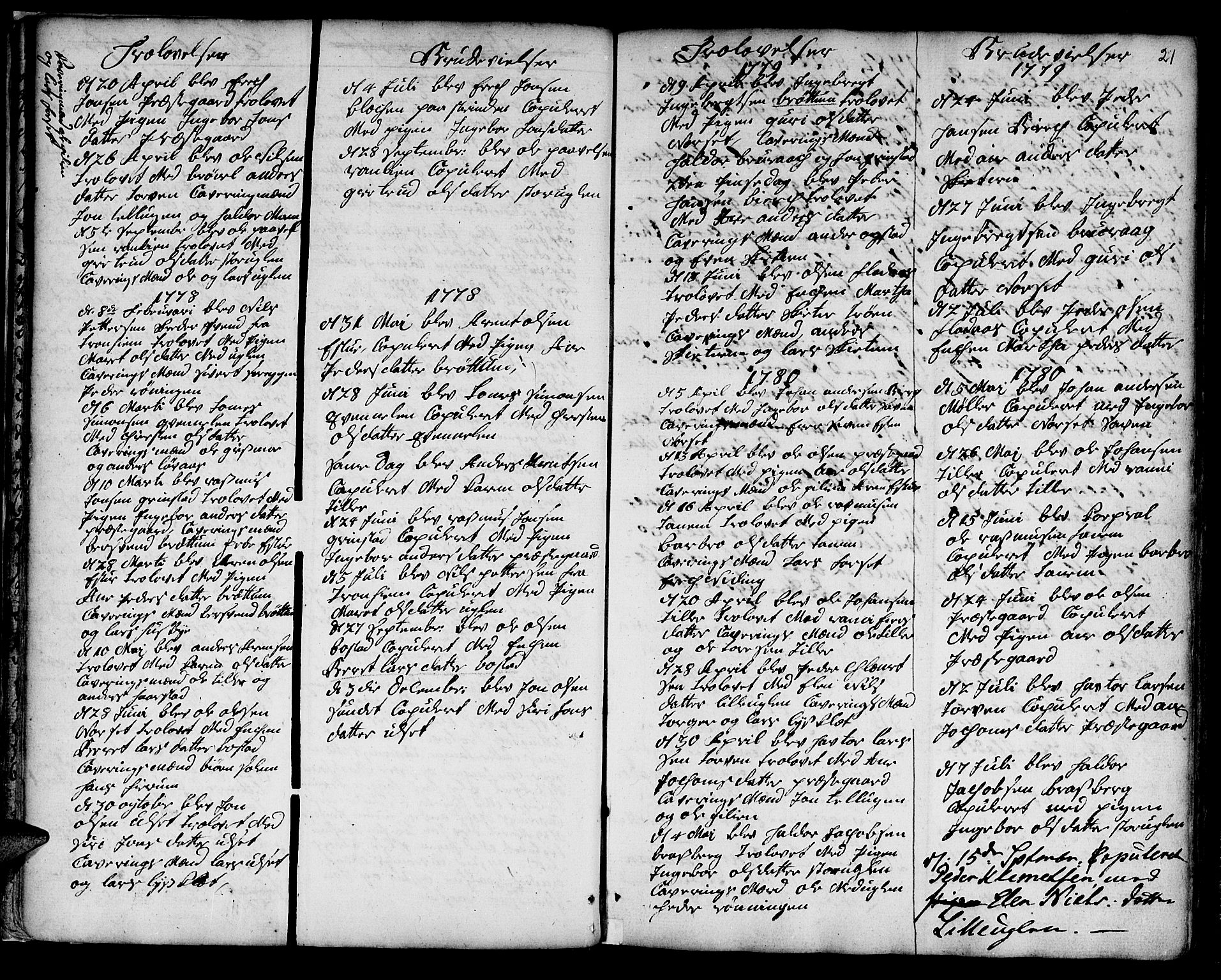 Ministerialprotokoller, klokkerbøker og fødselsregistre - Sør-Trøndelag, SAT/A-1456/618/L0437: Parish register (official) no. 618A02, 1749-1782, p. 21