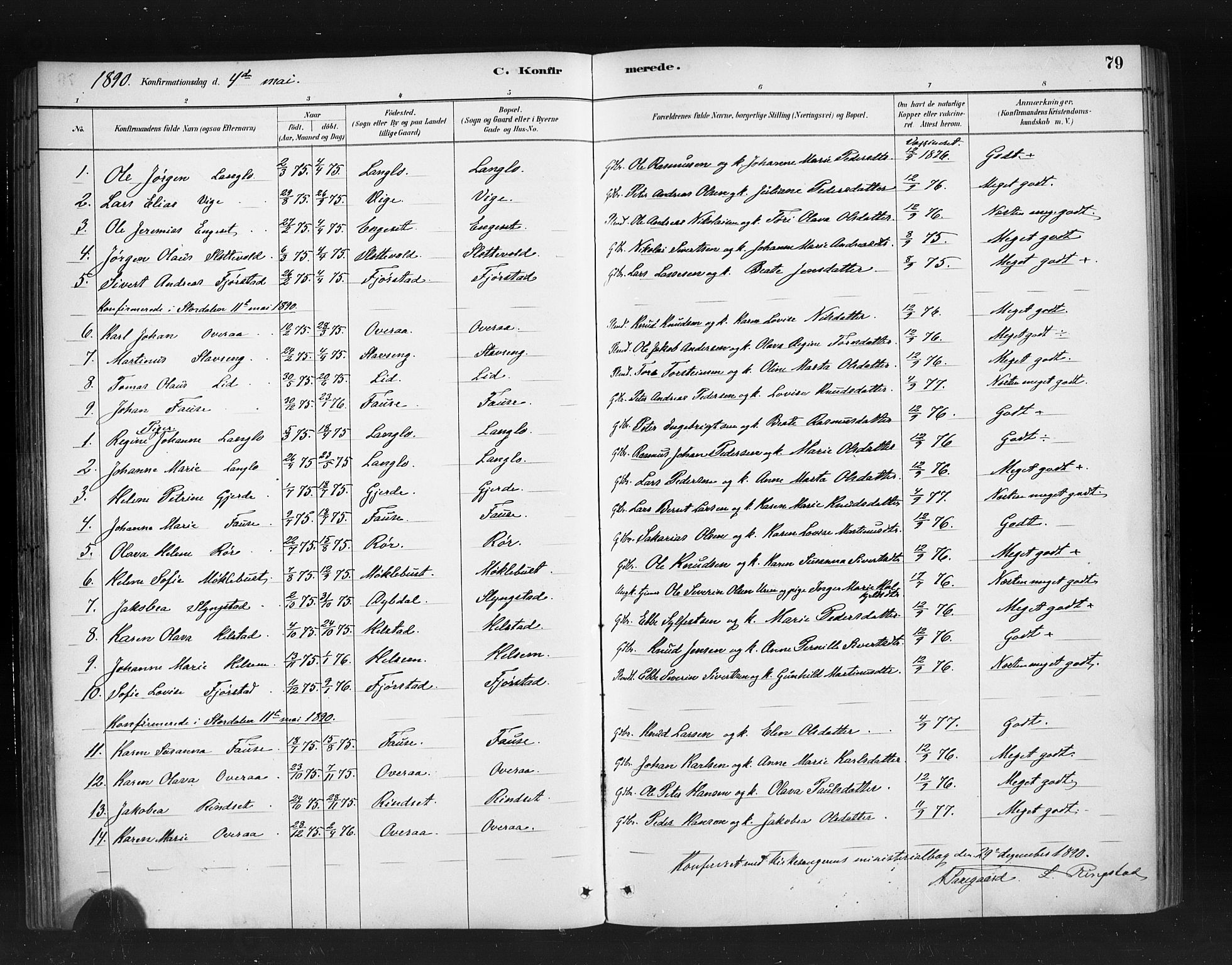 Ministerialprotokoller, klokkerbøker og fødselsregistre - Møre og Romsdal, SAT/A-1454/520/L0283: Parish register (official) no. 520A12, 1882-1898, p. 79