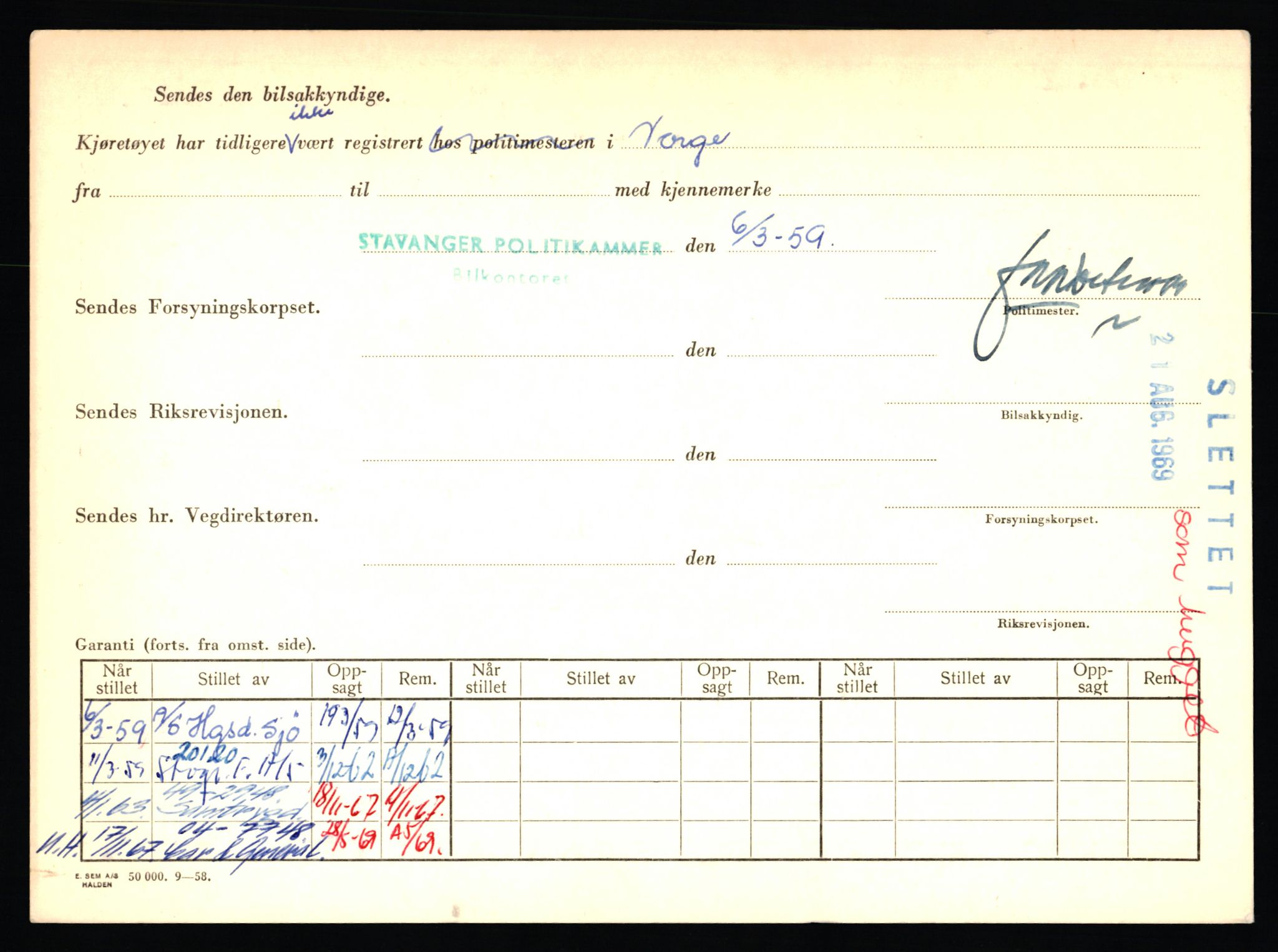 Stavanger trafikkstasjon, AV/SAST-A-101942/0/F/L0009: L-3000 - L-3349, 1930-1971, p. 1482