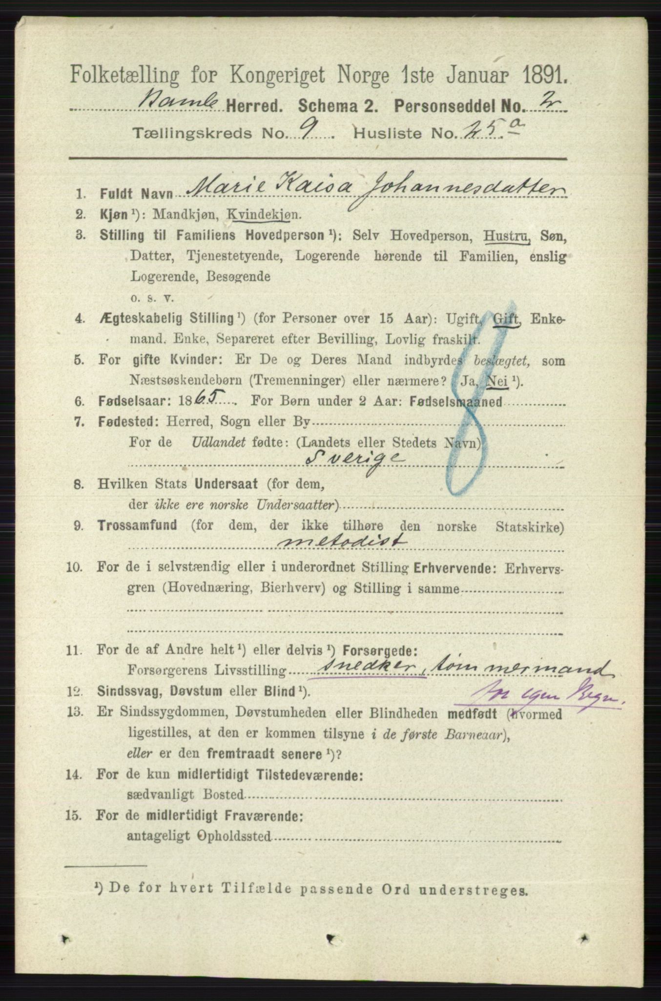 RA, 1891 census for 0814 Bamble, 1891, p. 4362