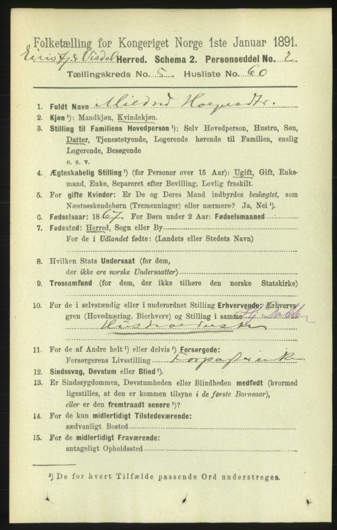 RA, 1891 census for 1542 Eresfjord og Vistdal, 1891, p. 1428