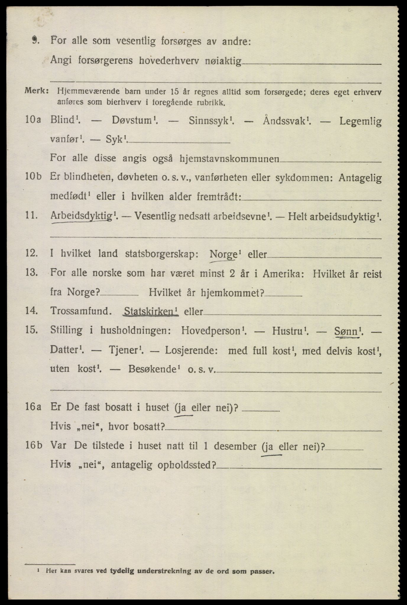 SAK, 1920 census for Grindheim, 1920, p. 920