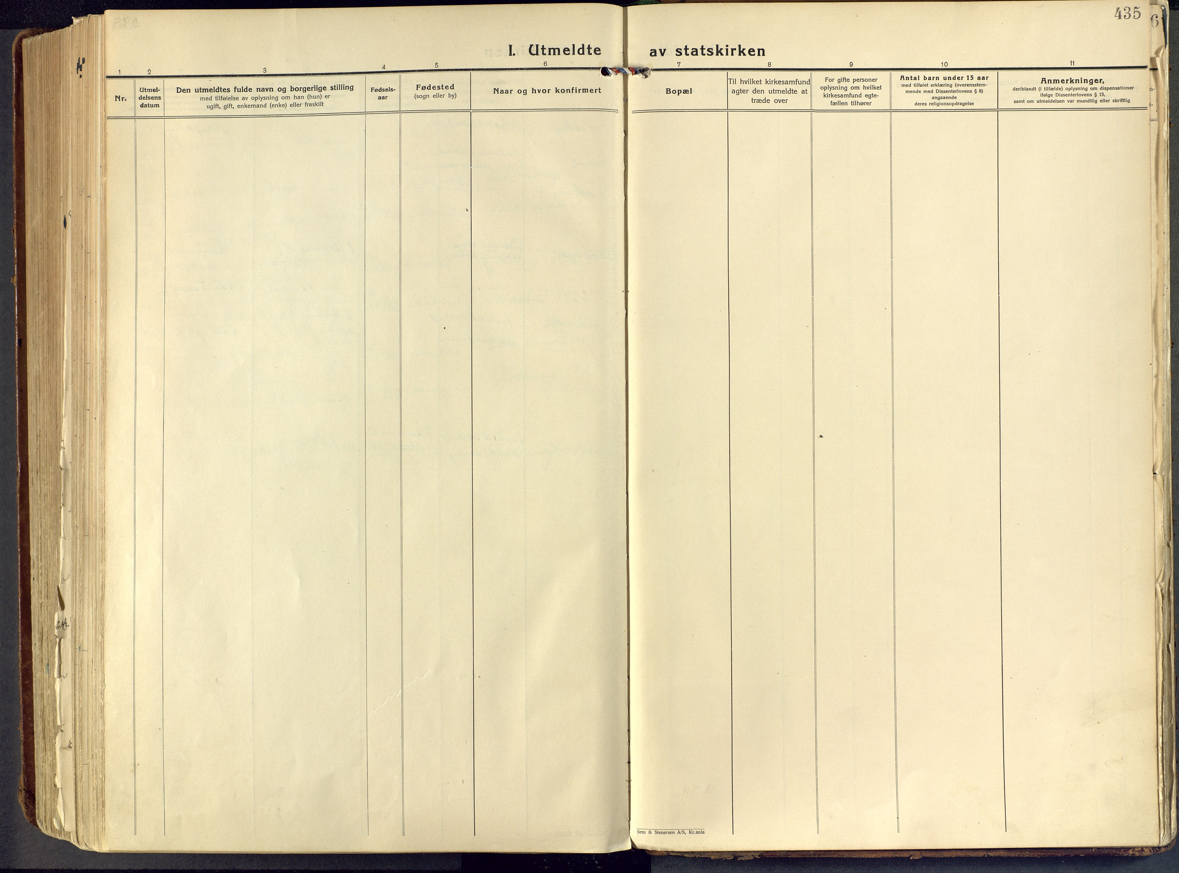 Tjølling kirkebøker, AV/SAKO-A-60/F/Fa/L0011: Parish register (official) no. 11, 1924-1943, p. 435