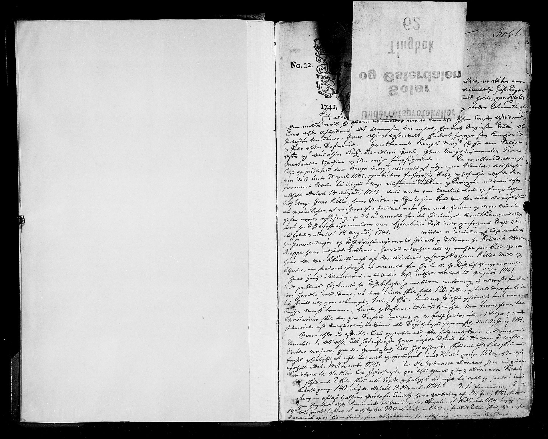 Solør og Østerdalen sorenskriveri, SAH/TING-024/G/Gb/L0062: Tingbok, 1741-1743, p. 1