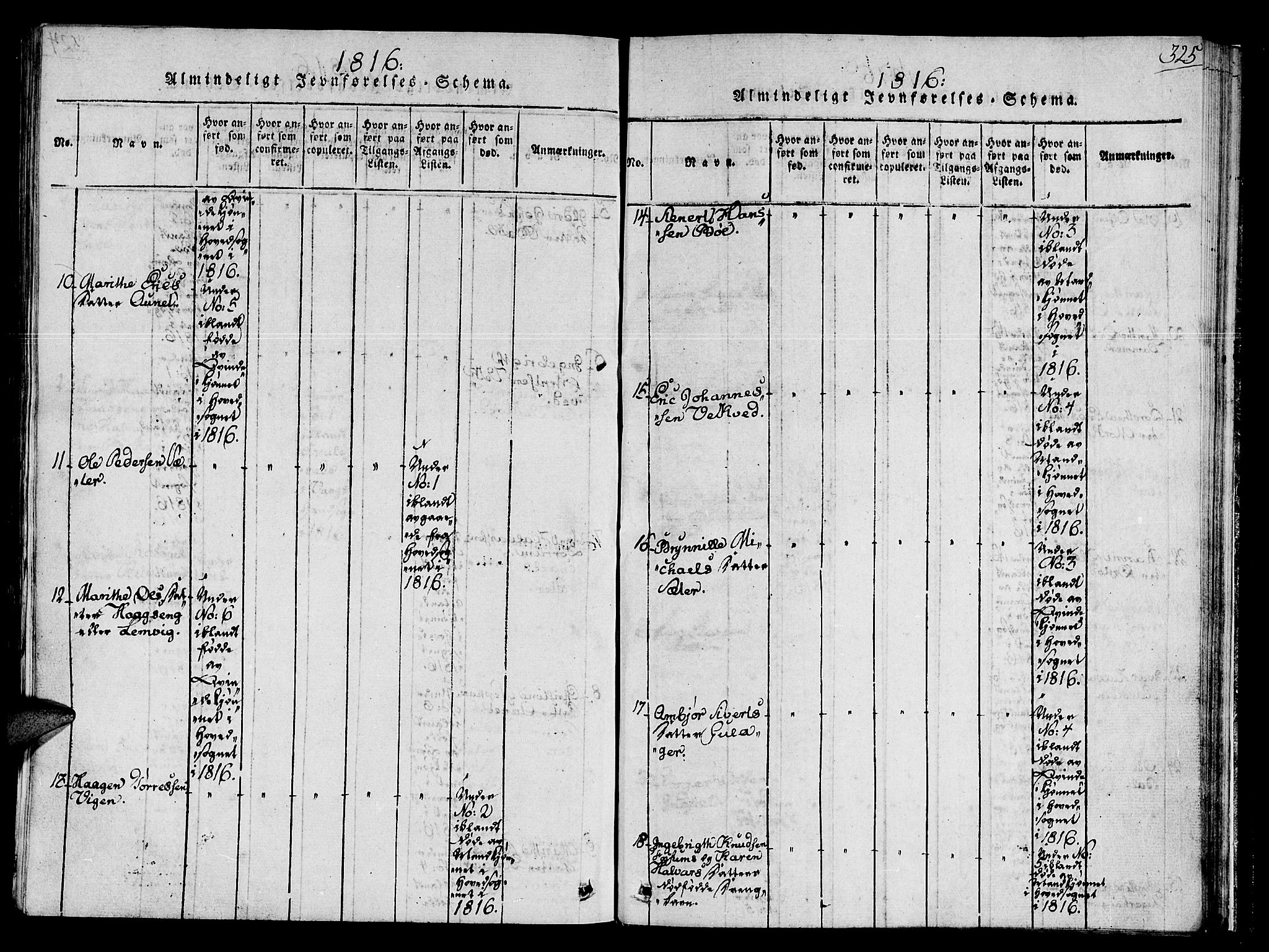 Ministerialprotokoller, klokkerbøker og fødselsregistre - Sør-Trøndelag, SAT/A-1456/678/L0895: Parish register (official) no. 678A05 /1, 1816-1821, p. 325