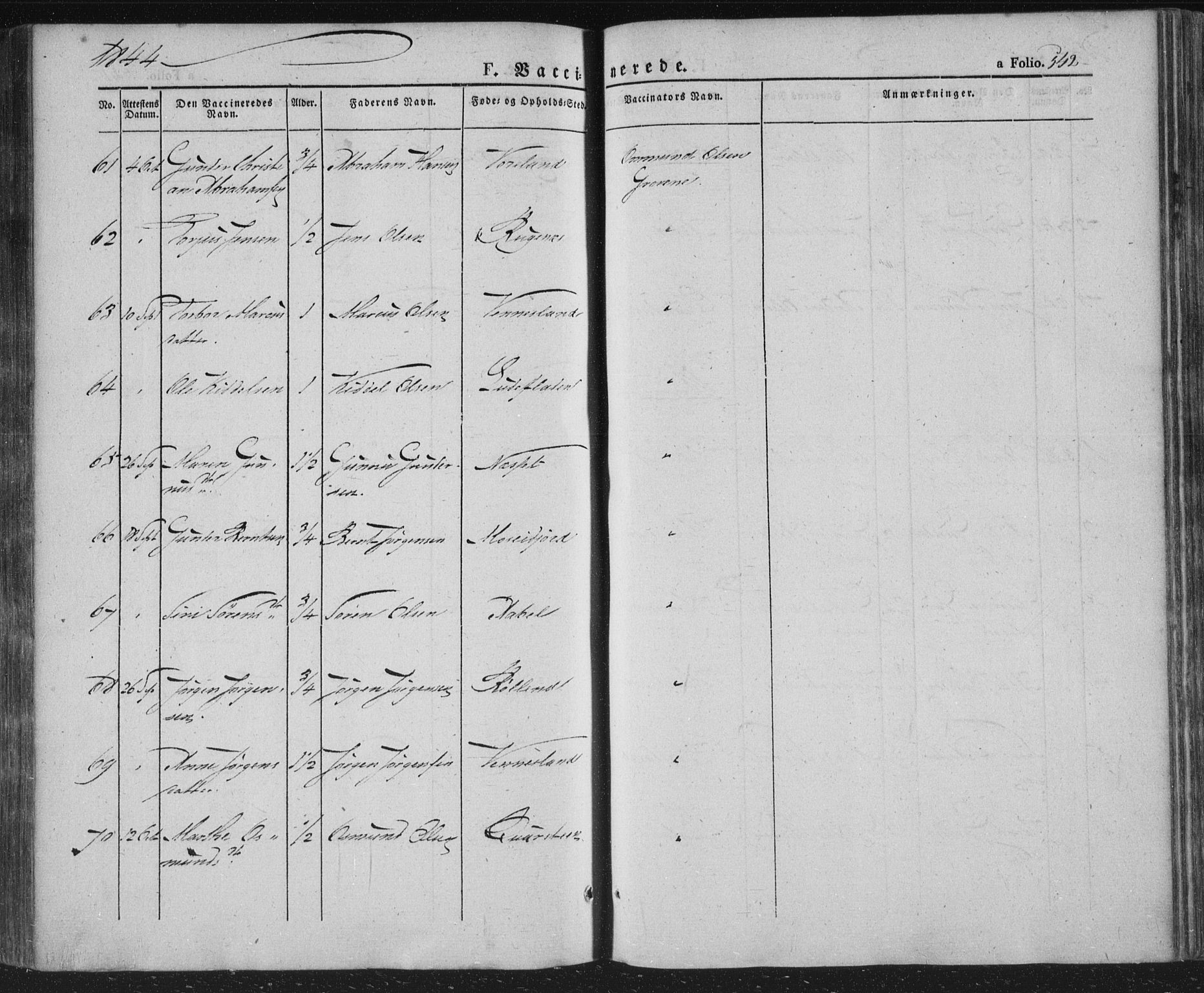 Vennesla sokneprestkontor, AV/SAK-1111-0045/Fa/Fac/L0004: Parish register (official) no. A 4, 1834-1855, p. 542