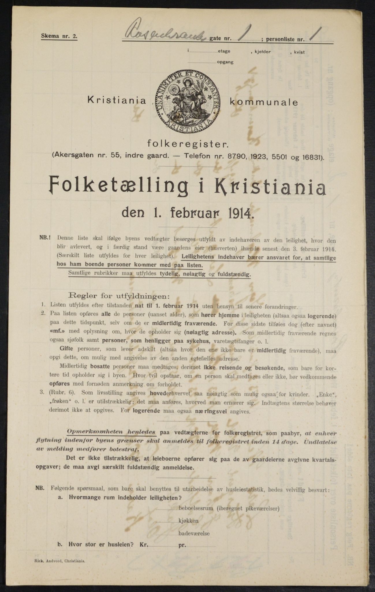 OBA, Municipal Census 1914 for Kristiania, 1914, p. 83682