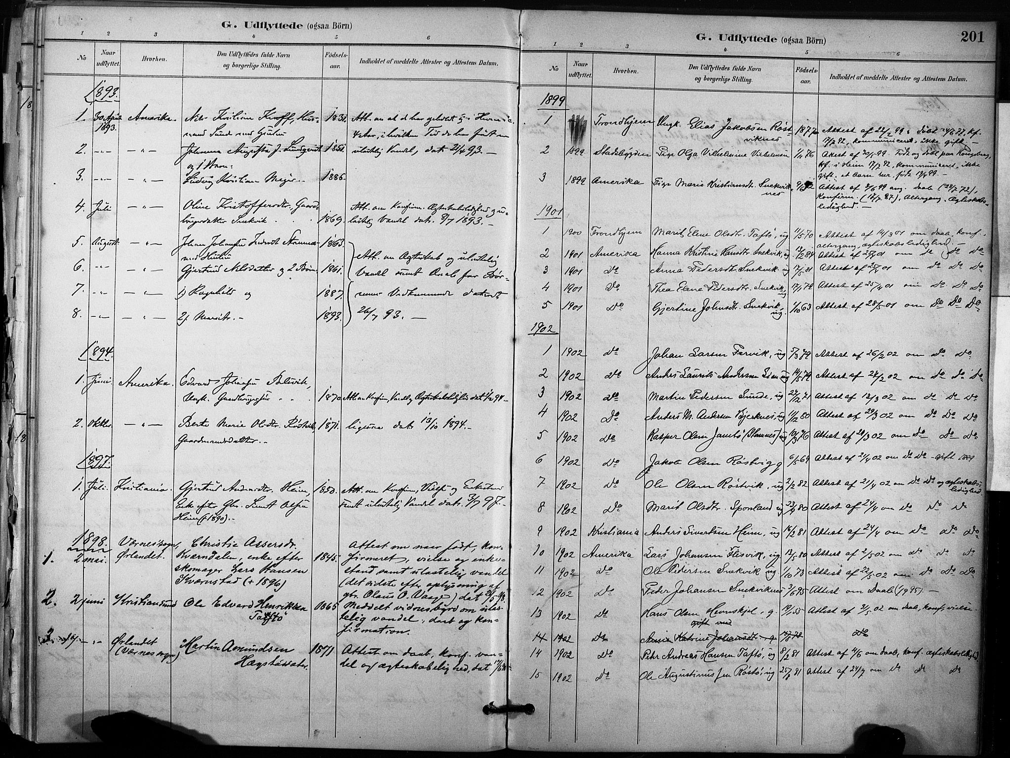 Ministerialprotokoller, klokkerbøker og fødselsregistre - Sør-Trøndelag, SAT/A-1456/633/L0518: Parish register (official) no. 633A01, 1884-1906, p. 201