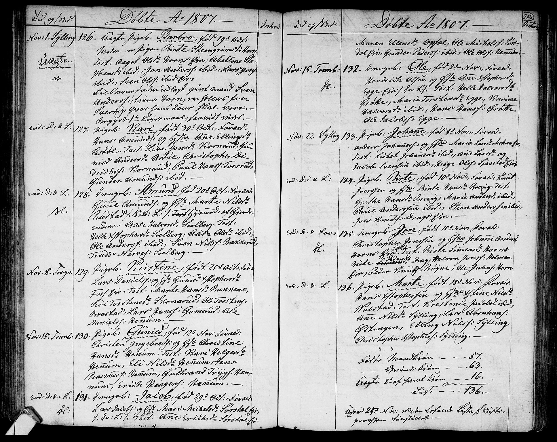 Lier kirkebøker, AV/SAKO-A-230/F/Fa/L0007: Parish register (official) no. I 7, 1794-1813, p. 206