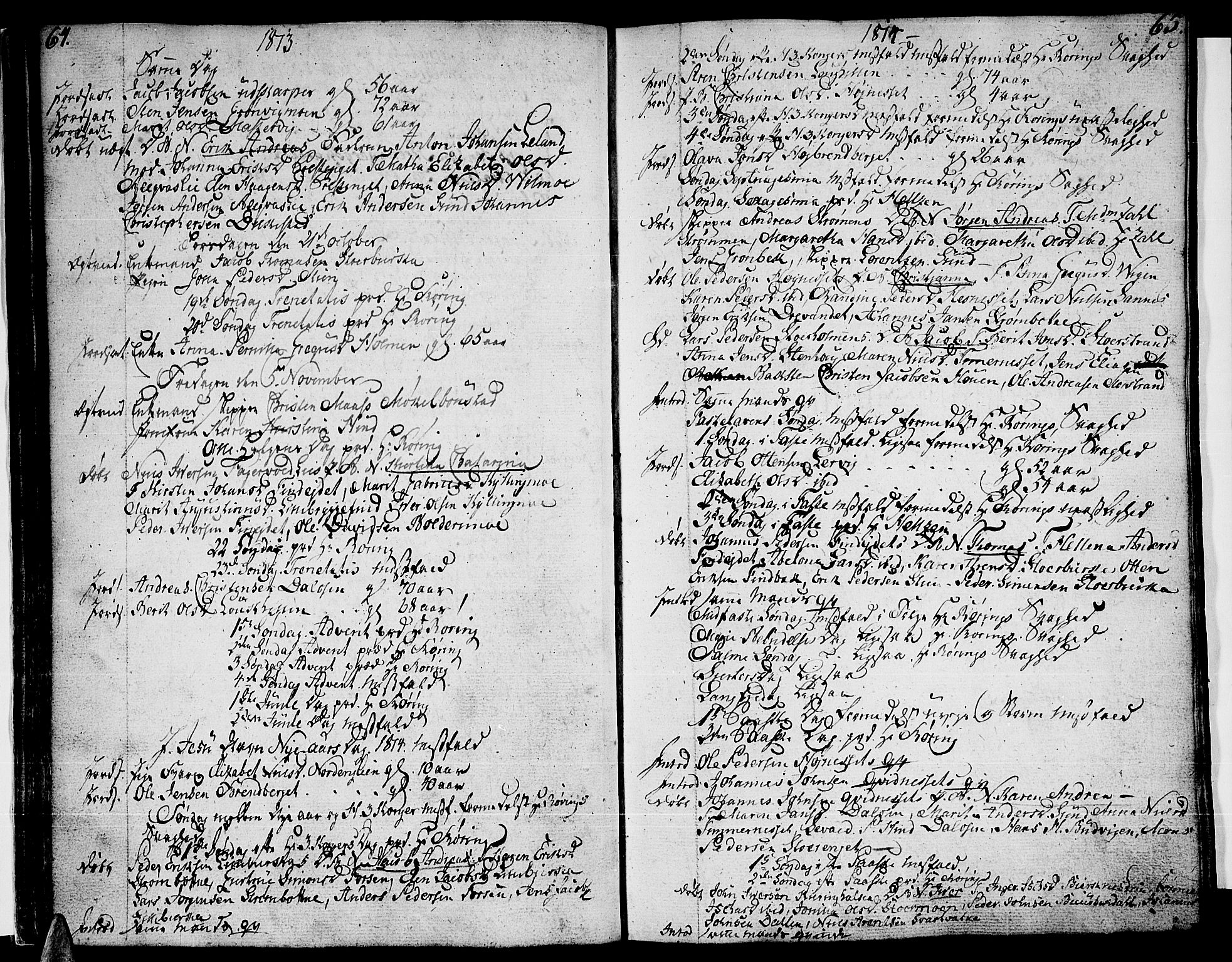 Ministerialprotokoller, klokkerbøker og fødselsregistre - Nordland, AV/SAT-A-1459/825/L0351: Parish register (official) no. 825A06 /1, 1807-1831, p. 64-65