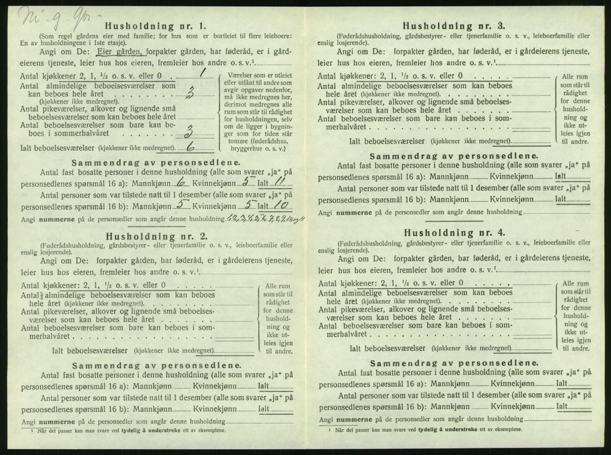 SAT, 1920 census for Brattvær, 1920, p. 423