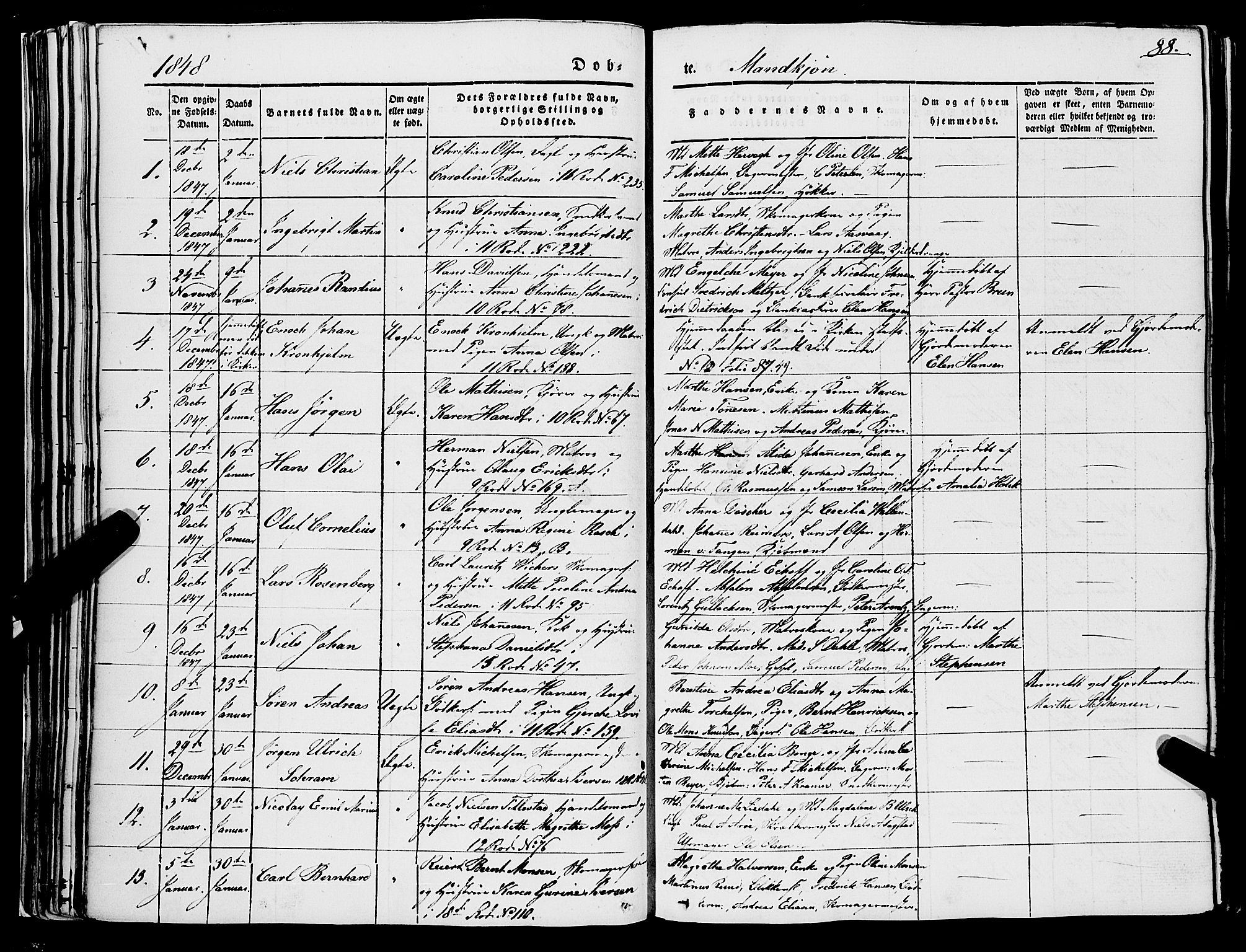 Domkirken sokneprestembete, SAB/A-74801/H/Haa/L0019: Parish register (official) no. B 2, 1841-1851, p. 88
