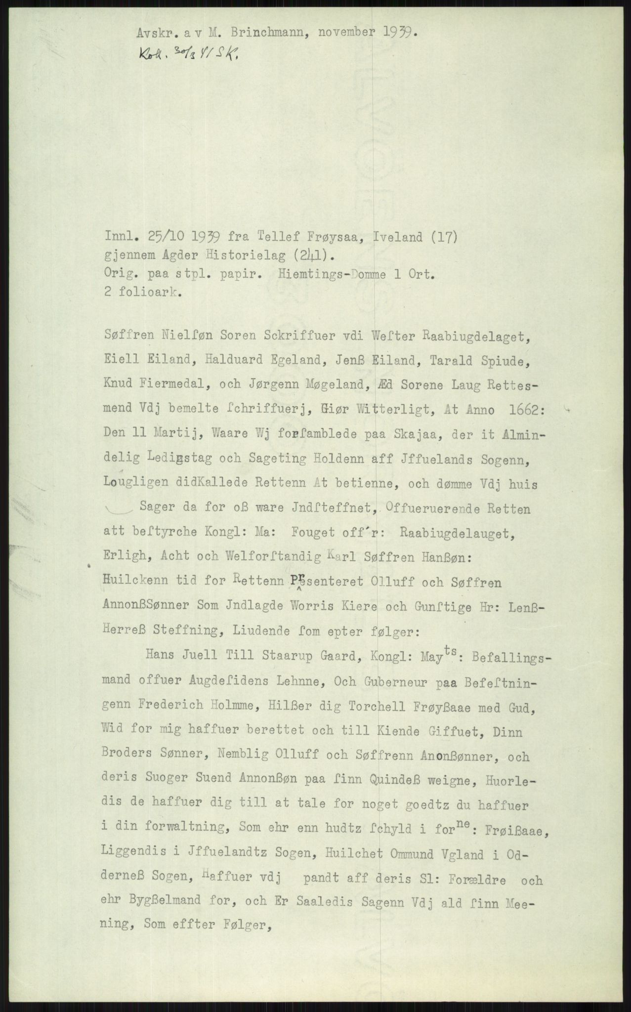 Samlinger til kildeutgivelse, Diplomavskriftsamlingen, AV/RA-EA-4053/H/Ha, p. 2276