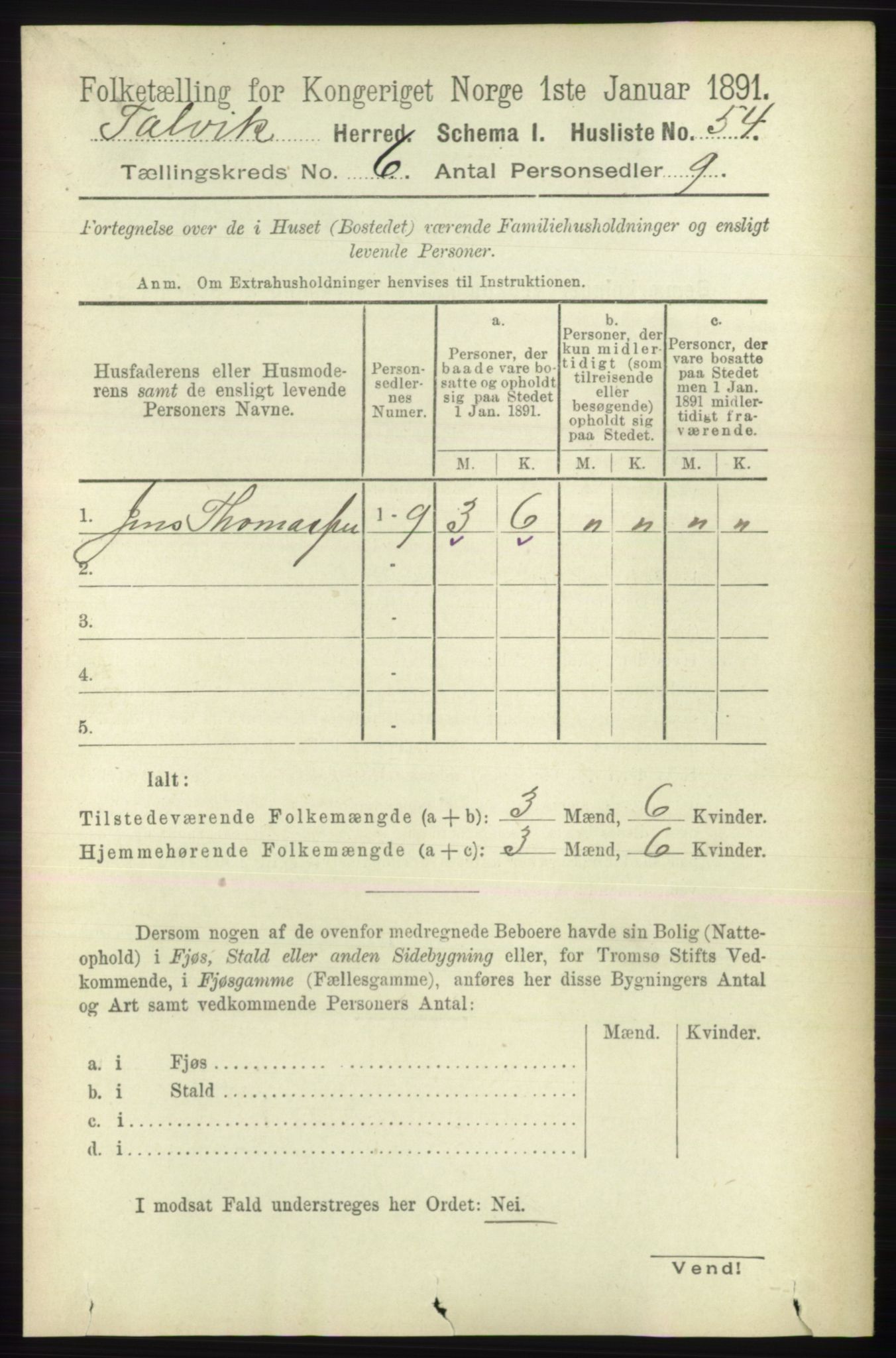 RA, 1891 census for 2013 Talvik, 1891, p. 1610