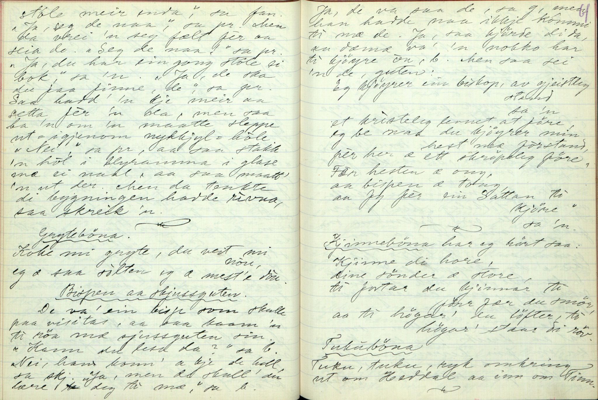 Rikard Berge, TEMU/TGM-A-1003/F/L0003/0012: 061-100 Innholdslister / 71 Kilen: sagn m.m., 1910, p. 60-61