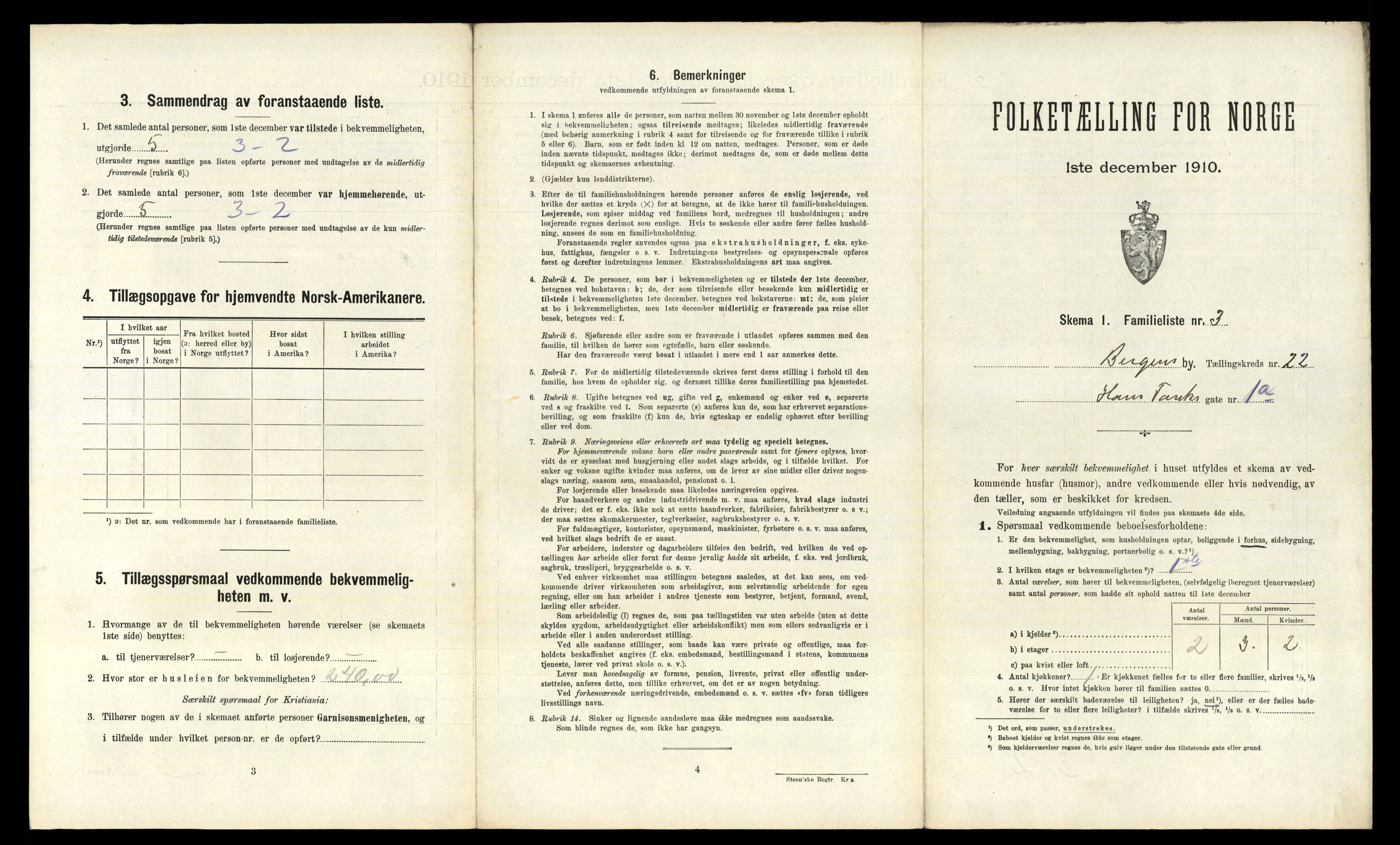 RA, 1910 census for Bergen, 1910, p. 7125