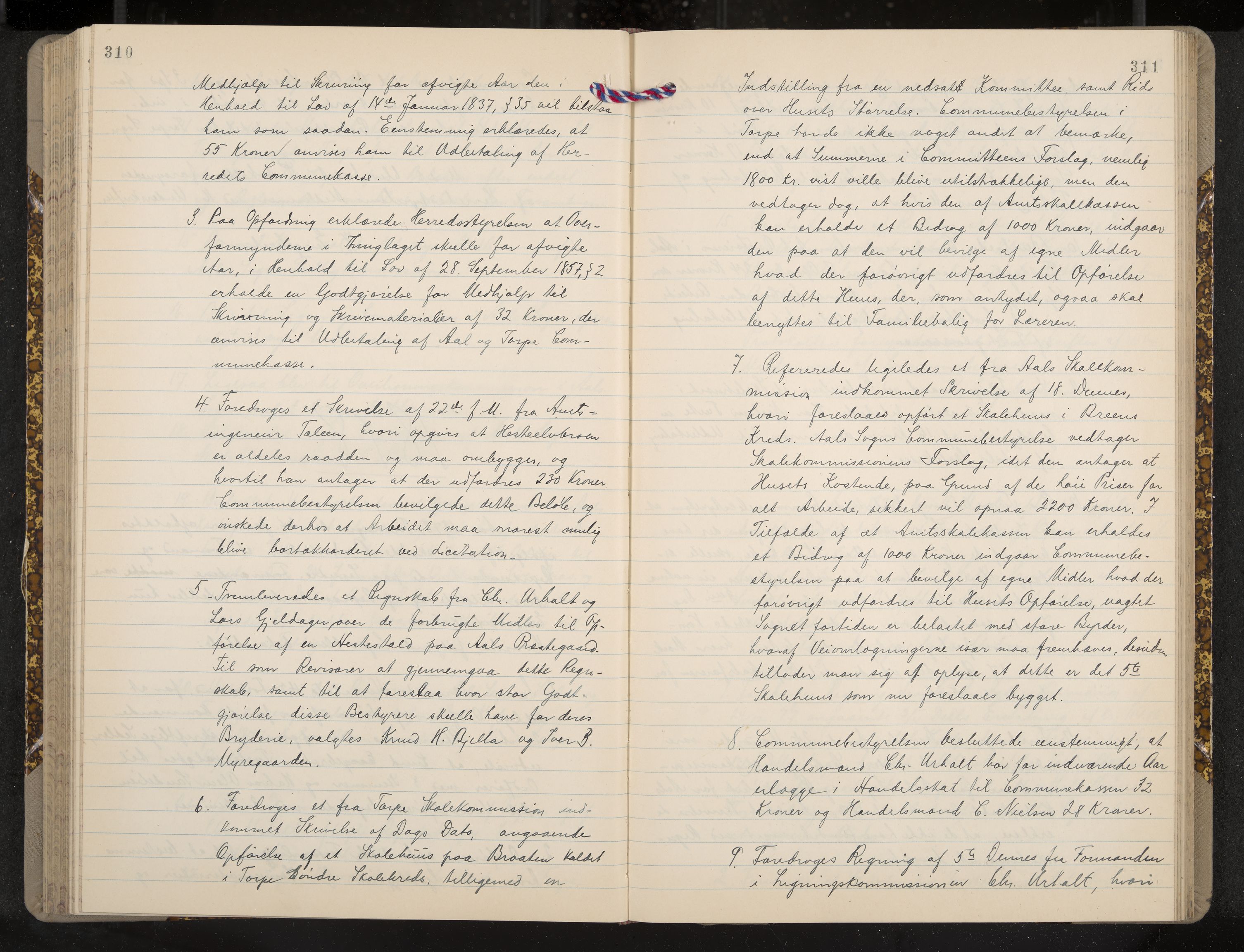 Ål formannskap og sentraladministrasjon, IKAK/0619021/A/Aa/L0003: Utskrift av møtebok, 1864-1880, p. 310-311