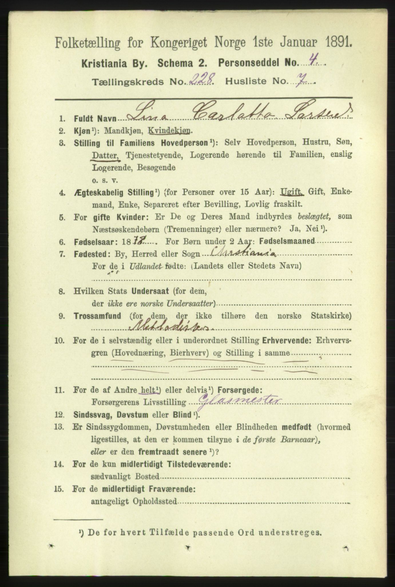 RA, 1891 census for 0301 Kristiania, 1891, p. 139569