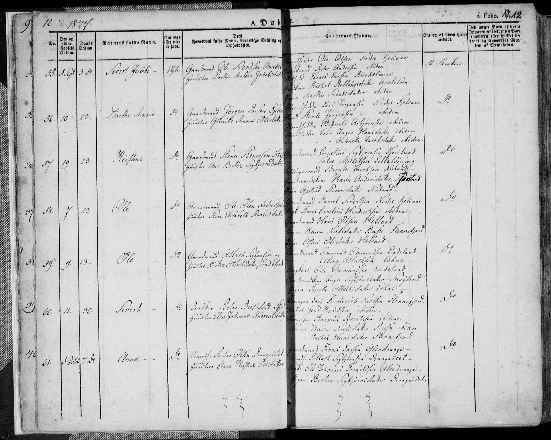 Flekkefjord sokneprestkontor, AV/SAK-1111-0012/F/Fa/Fac/L0003: Parish register (official) no. A 3, 1826-1841, p. 12