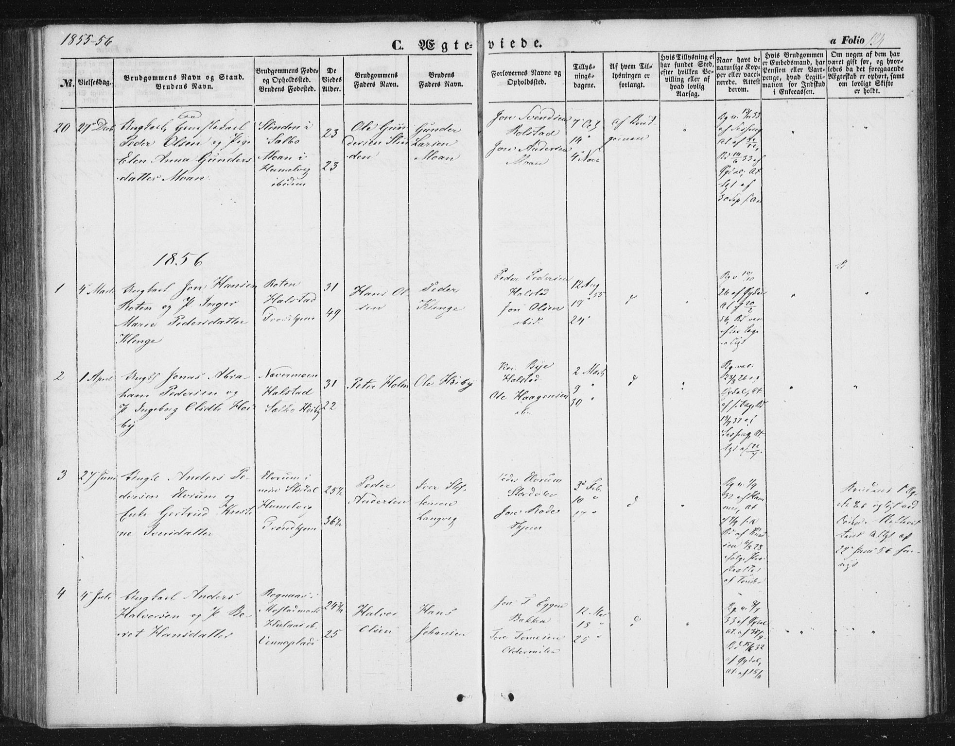 Ministerialprotokoller, klokkerbøker og fødselsregistre - Sør-Trøndelag, SAT/A-1456/616/L0407: Parish register (official) no. 616A04, 1848-1856, p. 124