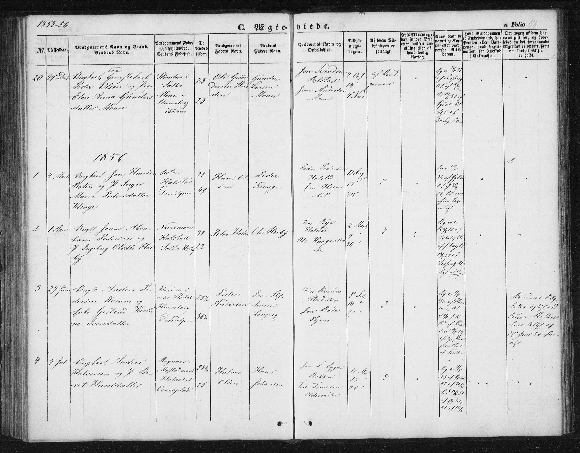 Ministerialprotokoller, klokkerbøker og fødselsregistre - Sør-Trøndelag, AV/SAT-A-1456/616/L0407: Parish register (official) no. 616A04, 1848-1856, p. 124