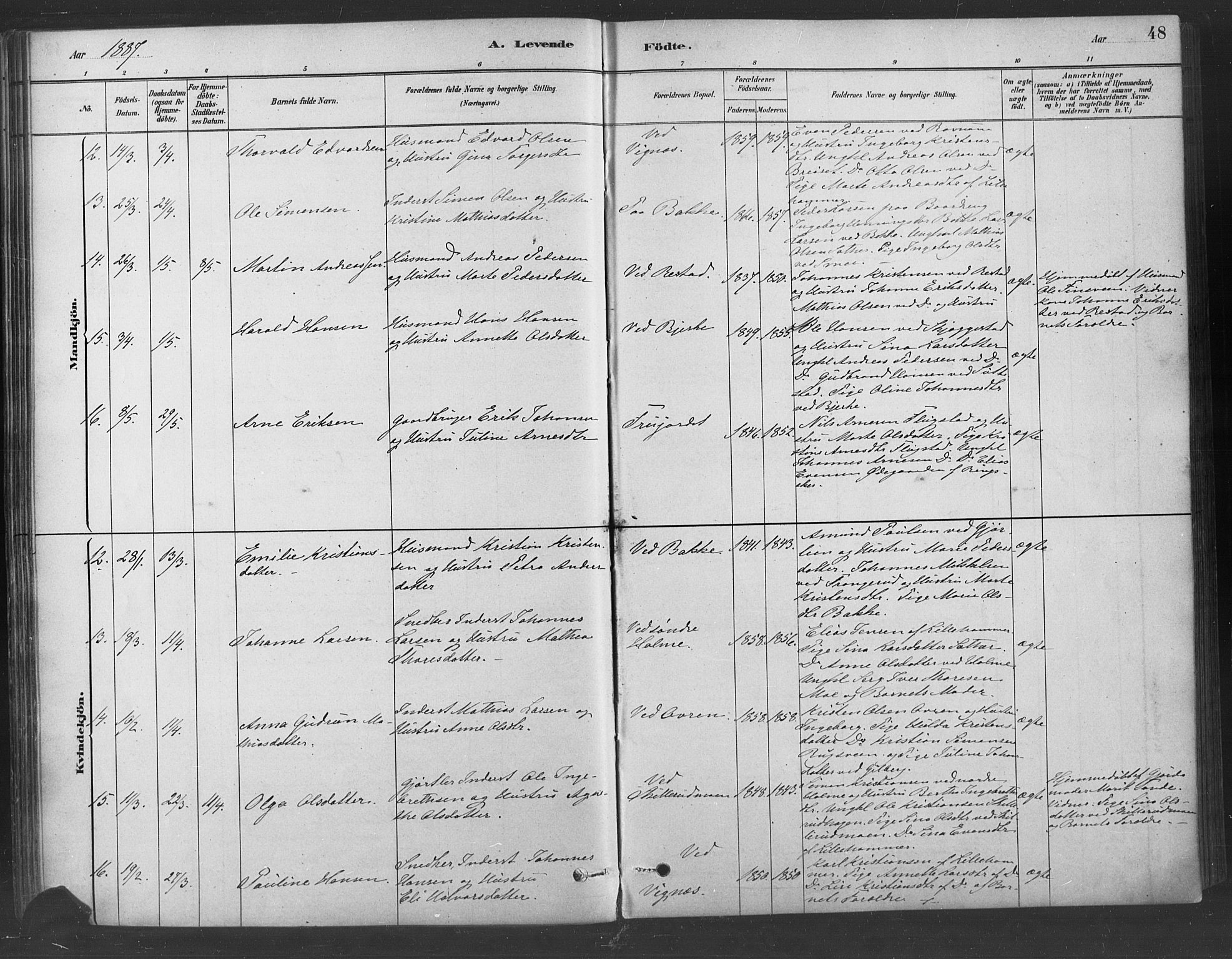 Fåberg prestekontor, AV/SAH-PREST-086/H/Ha/Haa/L0009: Parish register (official) no. 9, 1879-1898, p. 48