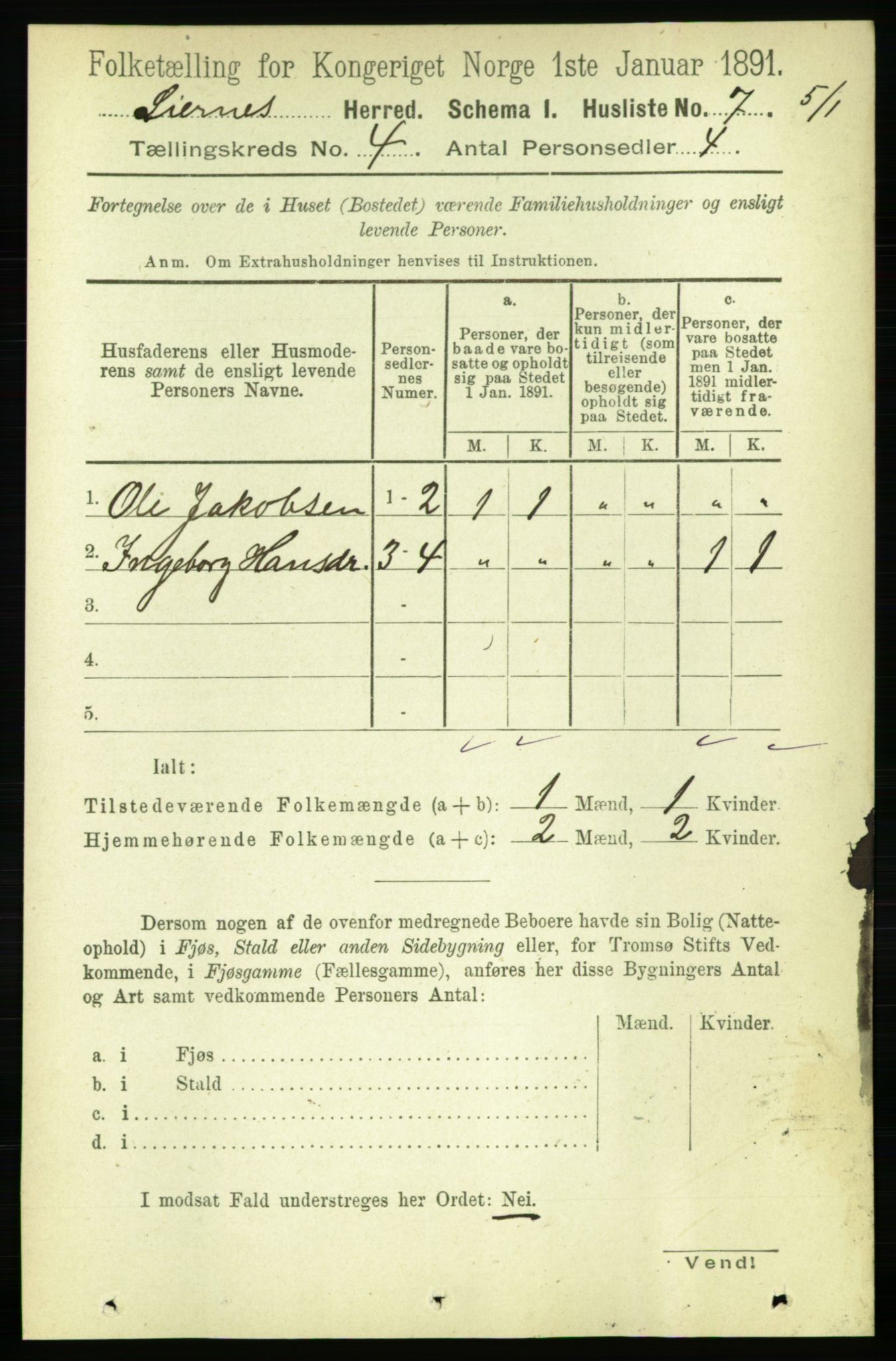 RA, 1891 census for 1737 Lierne, 1891, p. 979