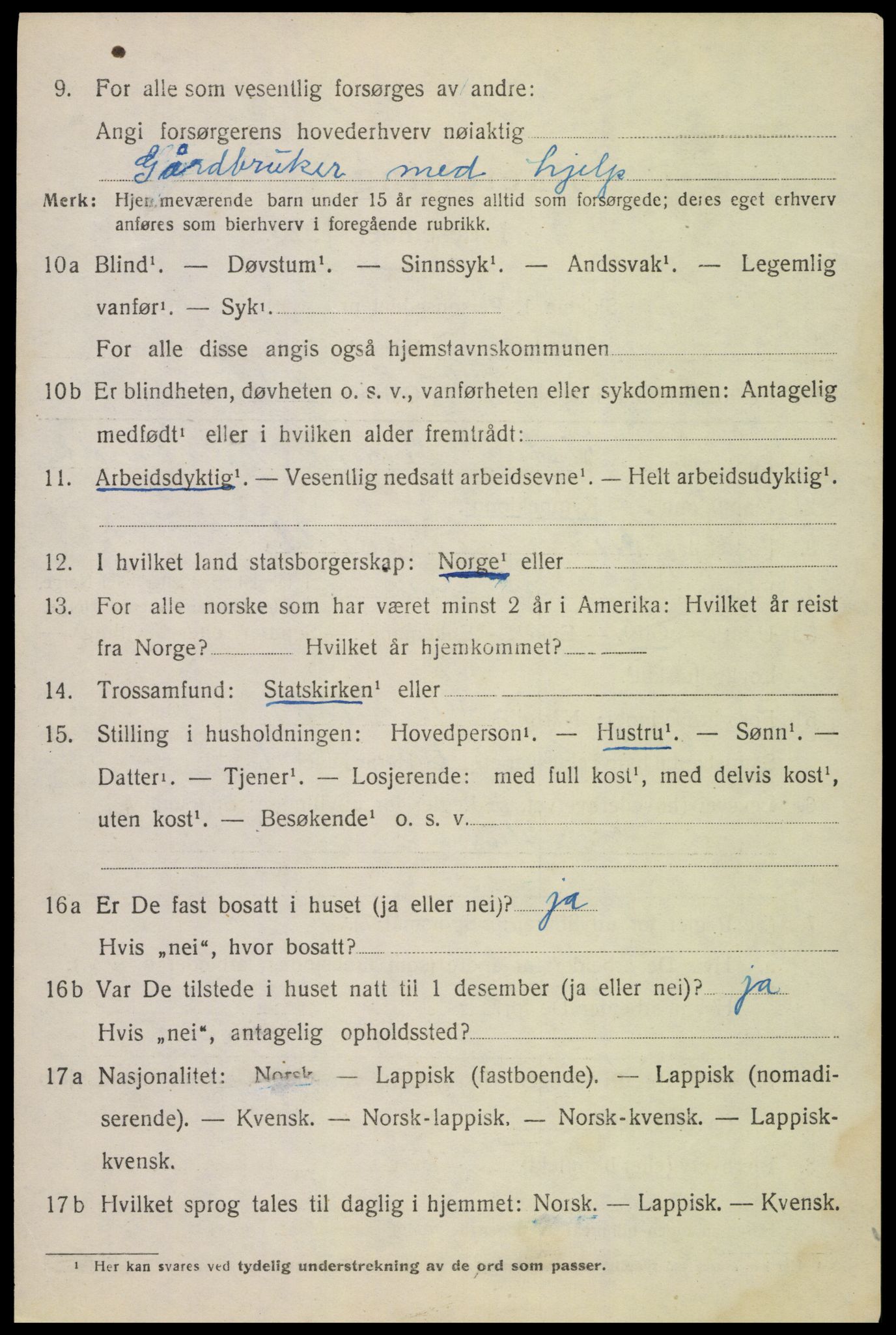 SAT, 1920 census for Ankenes, 1920, p. 6612