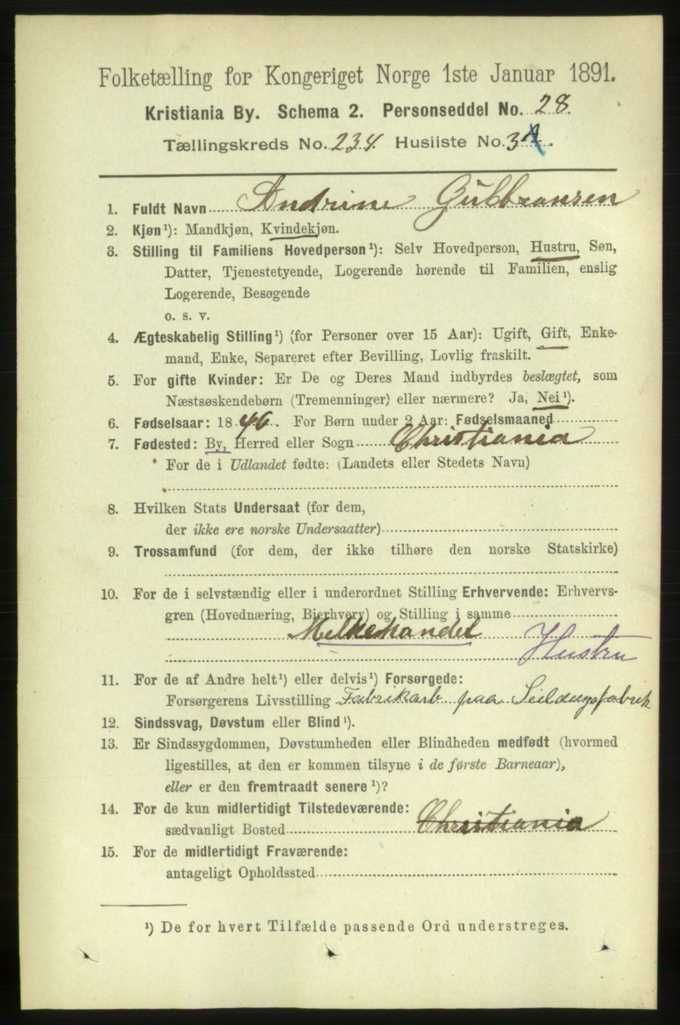 RA, 1891 census for 0301 Kristiania, 1891, p. 143489