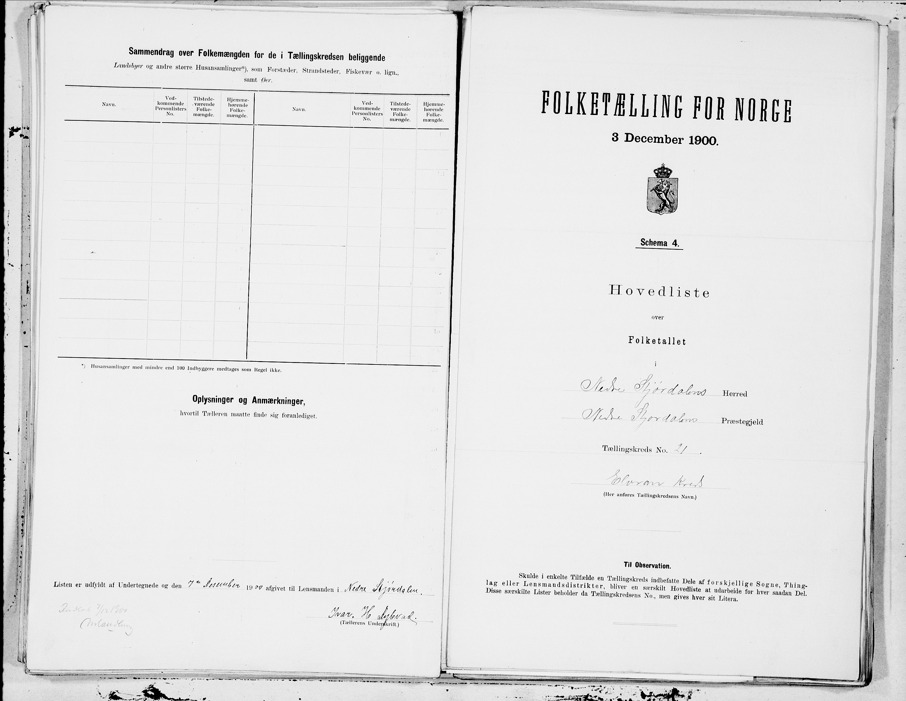 SAT, 1900 census for Nedre Stjørdal, 1900, p. 43