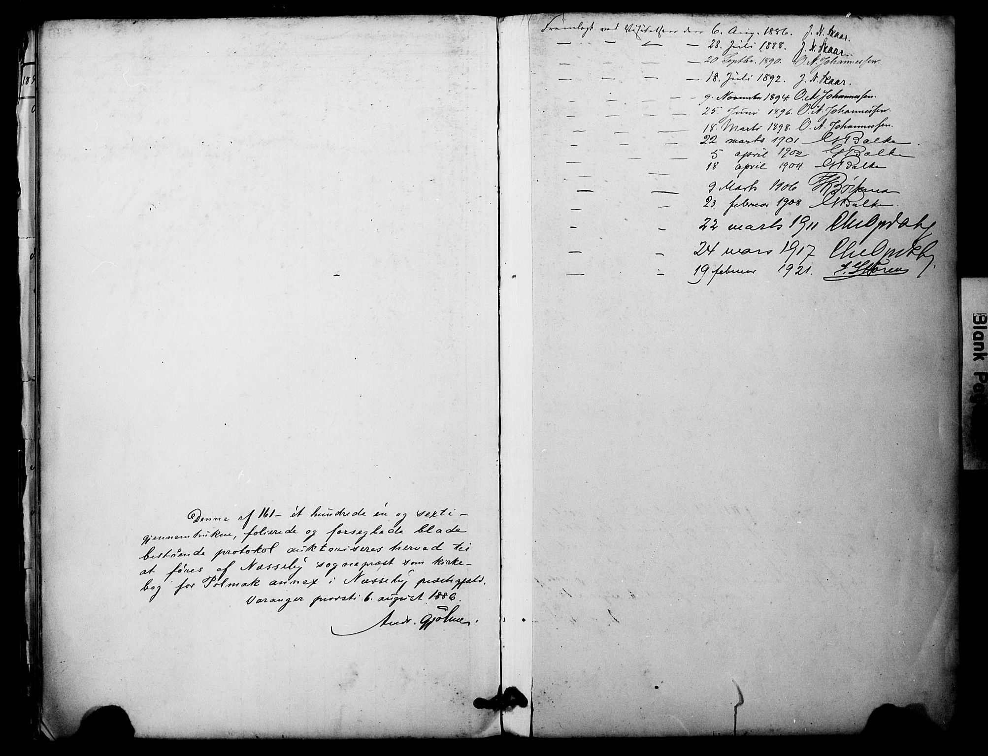 Nesseby sokneprestkontor, AV/SATØ-S-1330/H/Ha/L0005kirke: Parish register (official) no. 5, 1885-1906