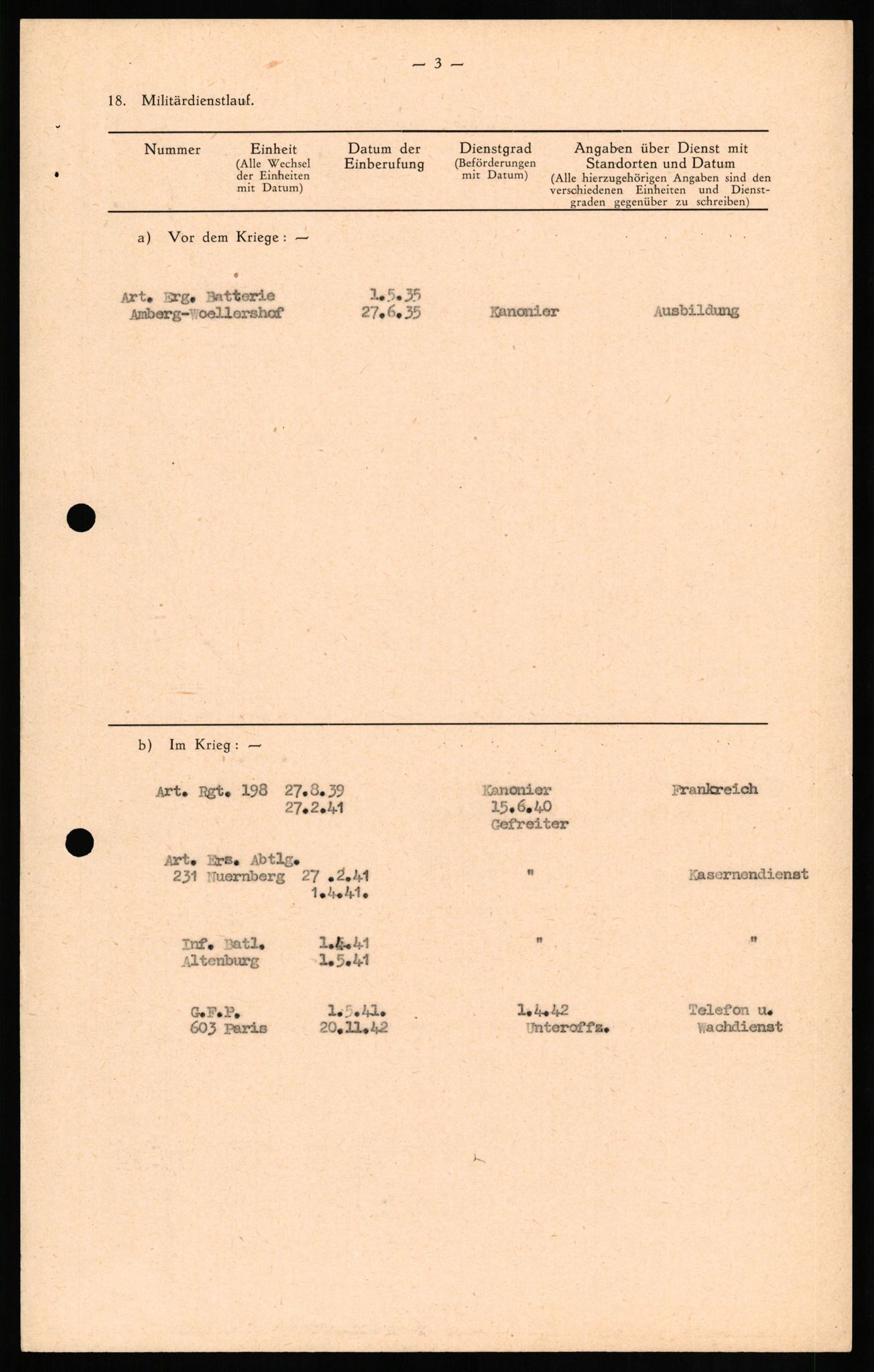 Forsvaret, Forsvarets overkommando II, RA/RAFA-3915/D/Db/L0017: CI Questionaires. Tyske okkupasjonsstyrker i Norge. Tyskere., 1945-1946, p. 425