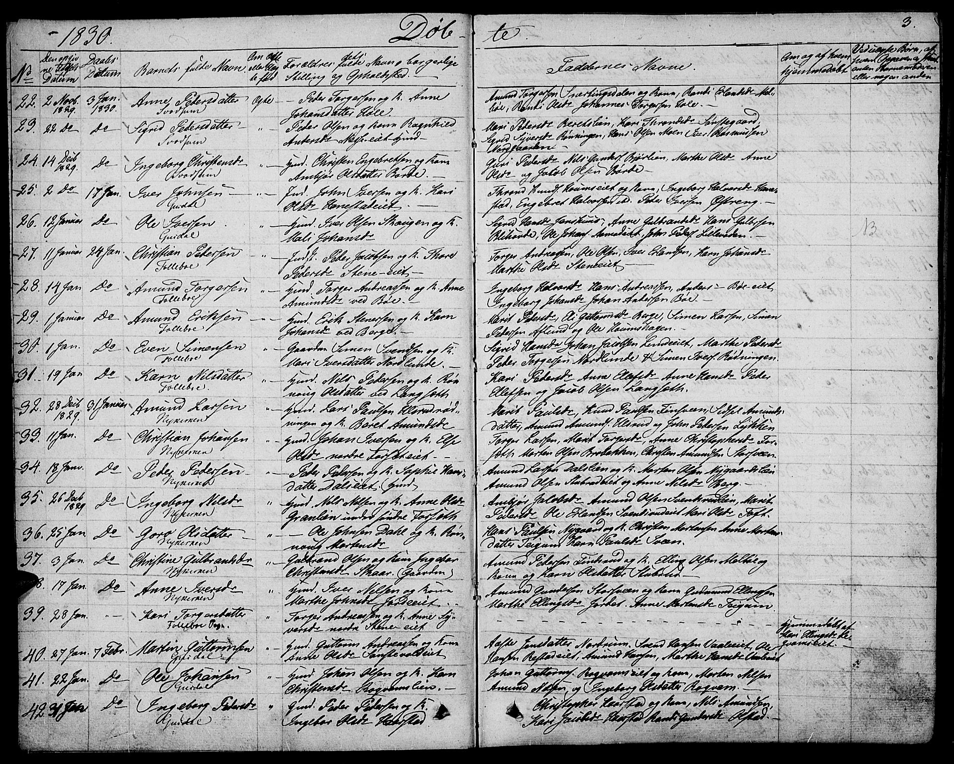 Gausdal prestekontor, AV/SAH-PREST-090/H/Ha/Haa/L0006: Parish register (official) no. 6, 1830-1839, p. 3