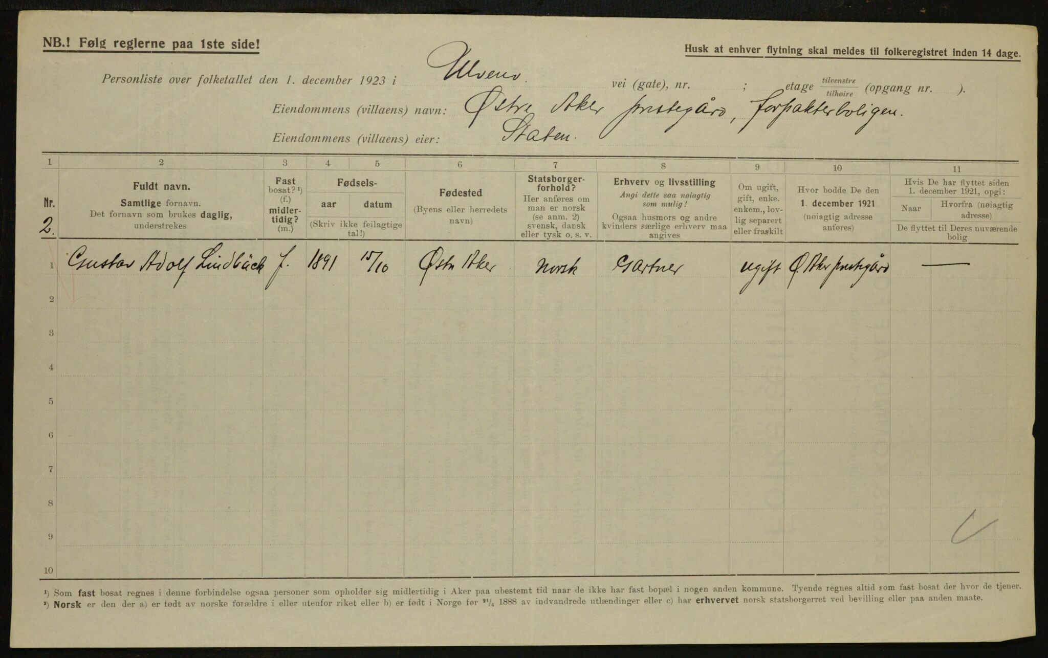 , Municipal Census 1923 for Aker, 1923, p. 35043