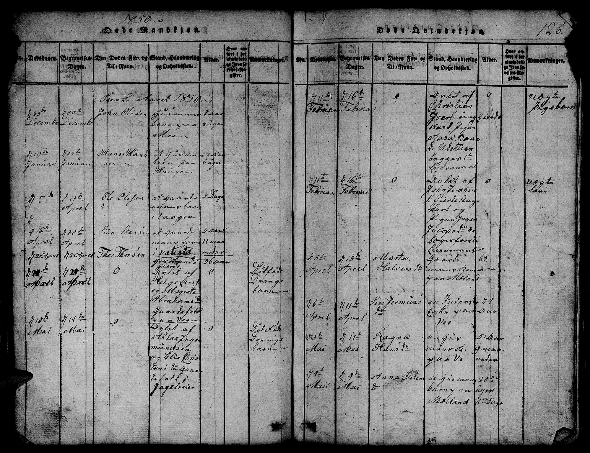 Etne sokneprestembete, SAB/A-75001/H/Hab: Parish register (copy) no. B 1, 1815-1850, p. 126